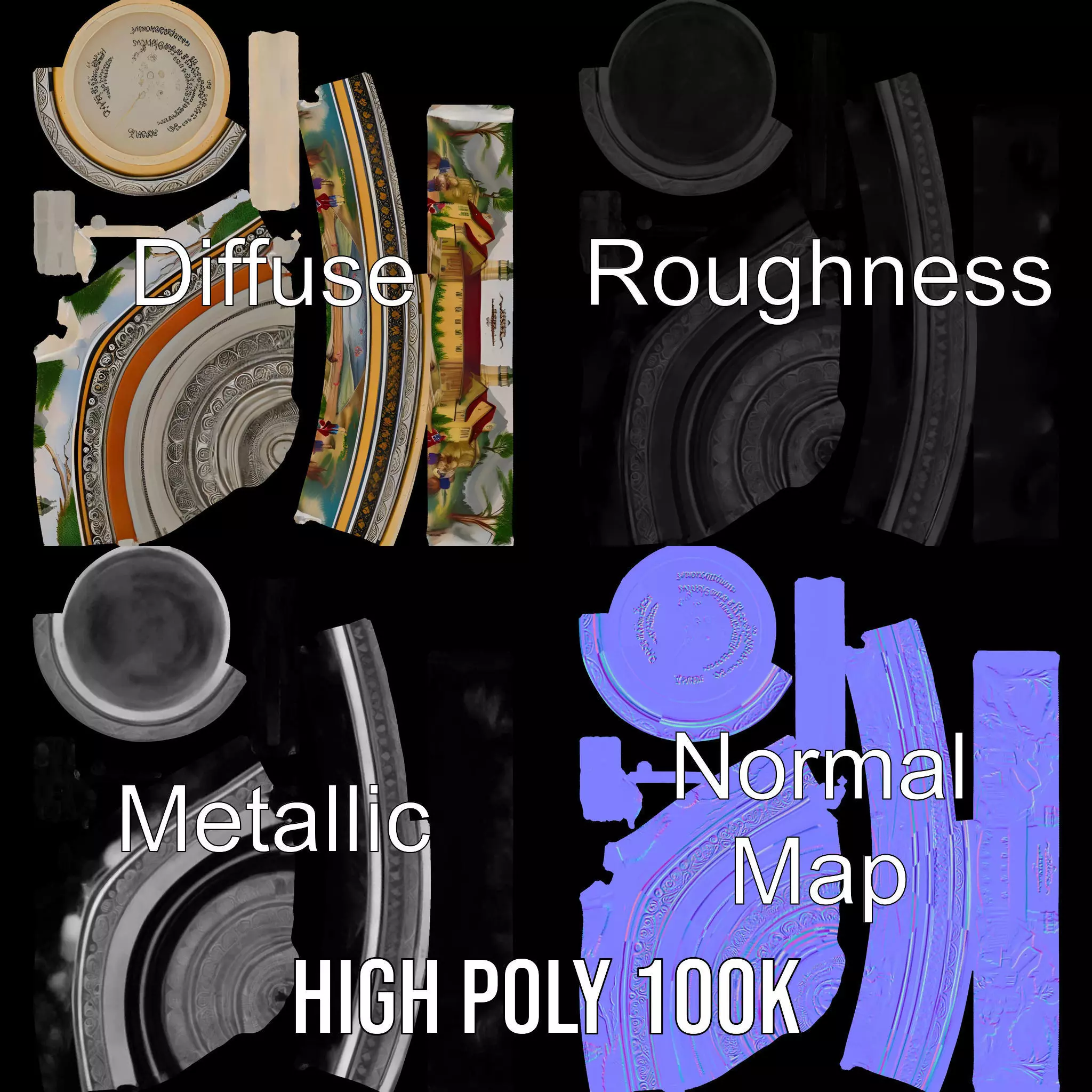 Decorative Beer Stein model pack Low-poly 3D model_3