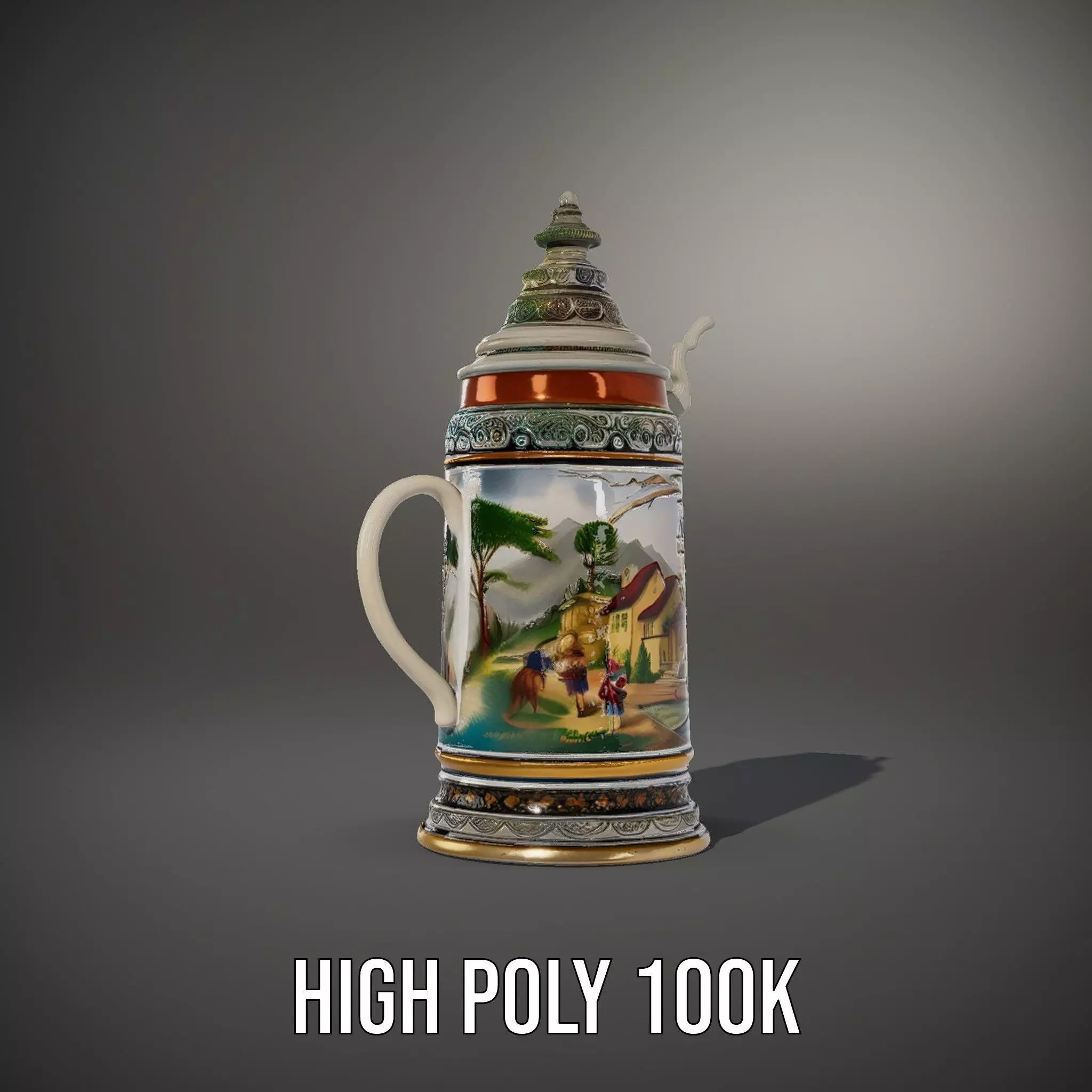 Decorative Beer Stein model pack Low-poly 3D model_10
