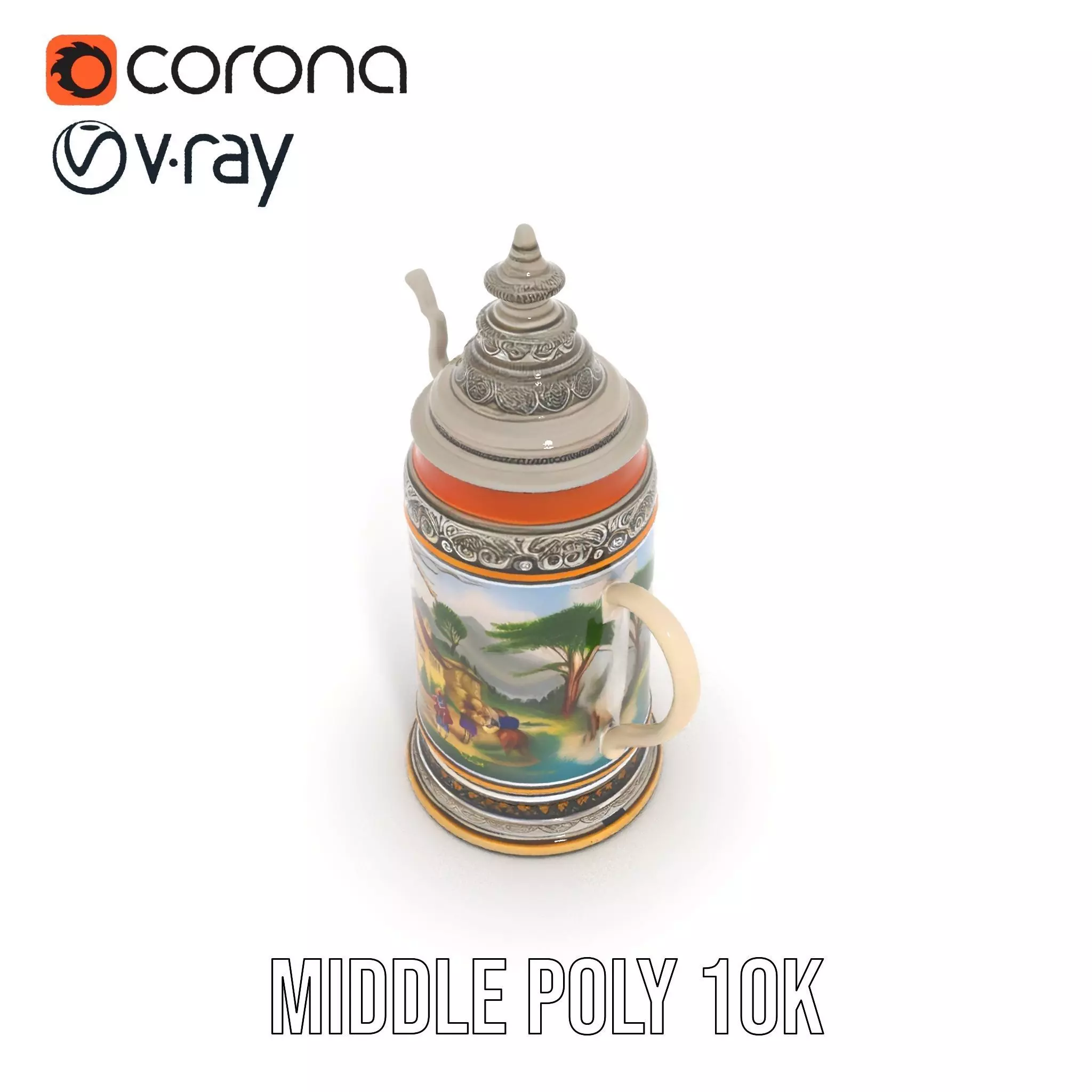 Decorative Beer Stein model pack Low-poly 3D model_26