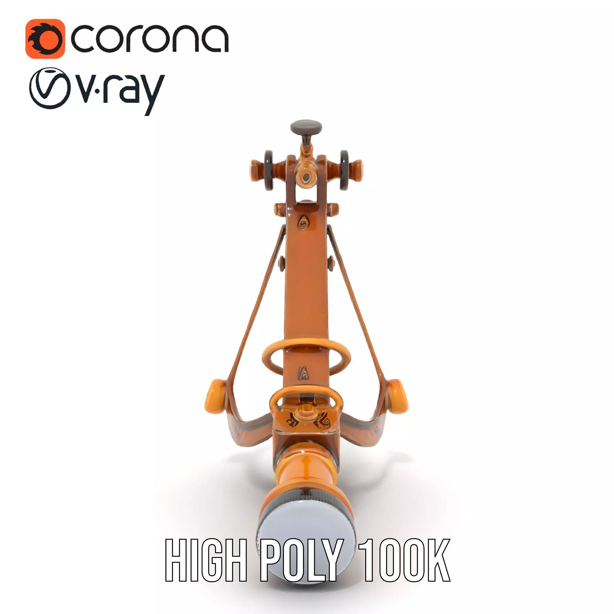 Vintage Brass Sextant model pack Low-poly 3D model_28