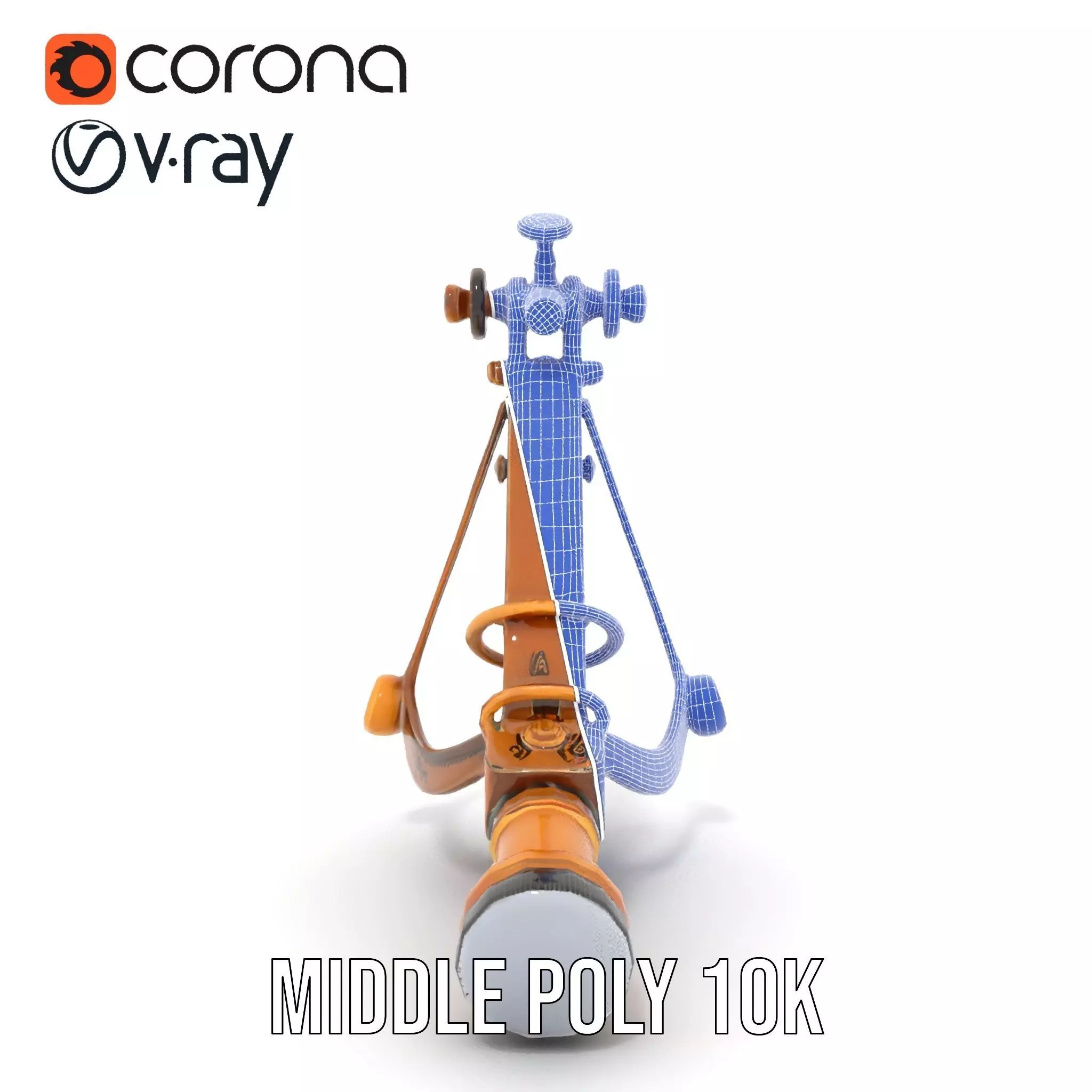 Vintage Brass Sextant model pack Low-poly 3D model_18