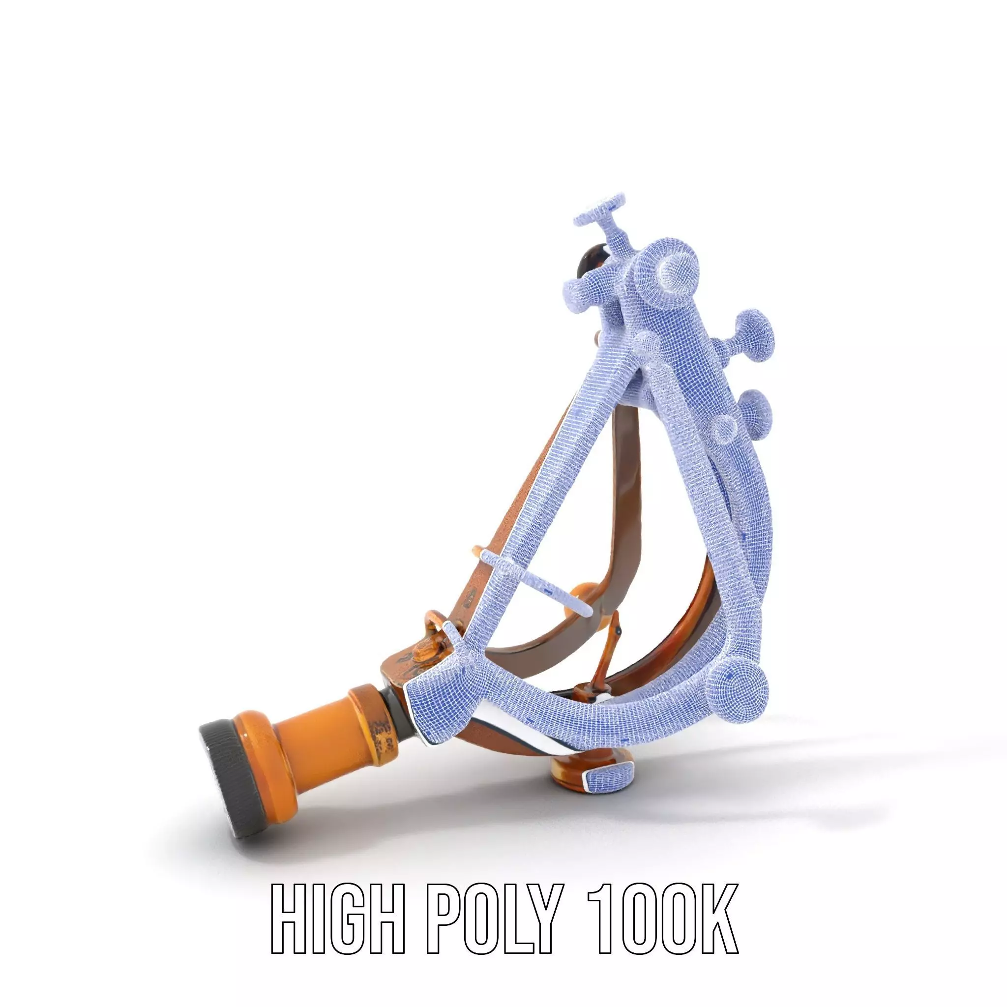 Vintage Brass Sextant model pack Low-poly 3D model_4