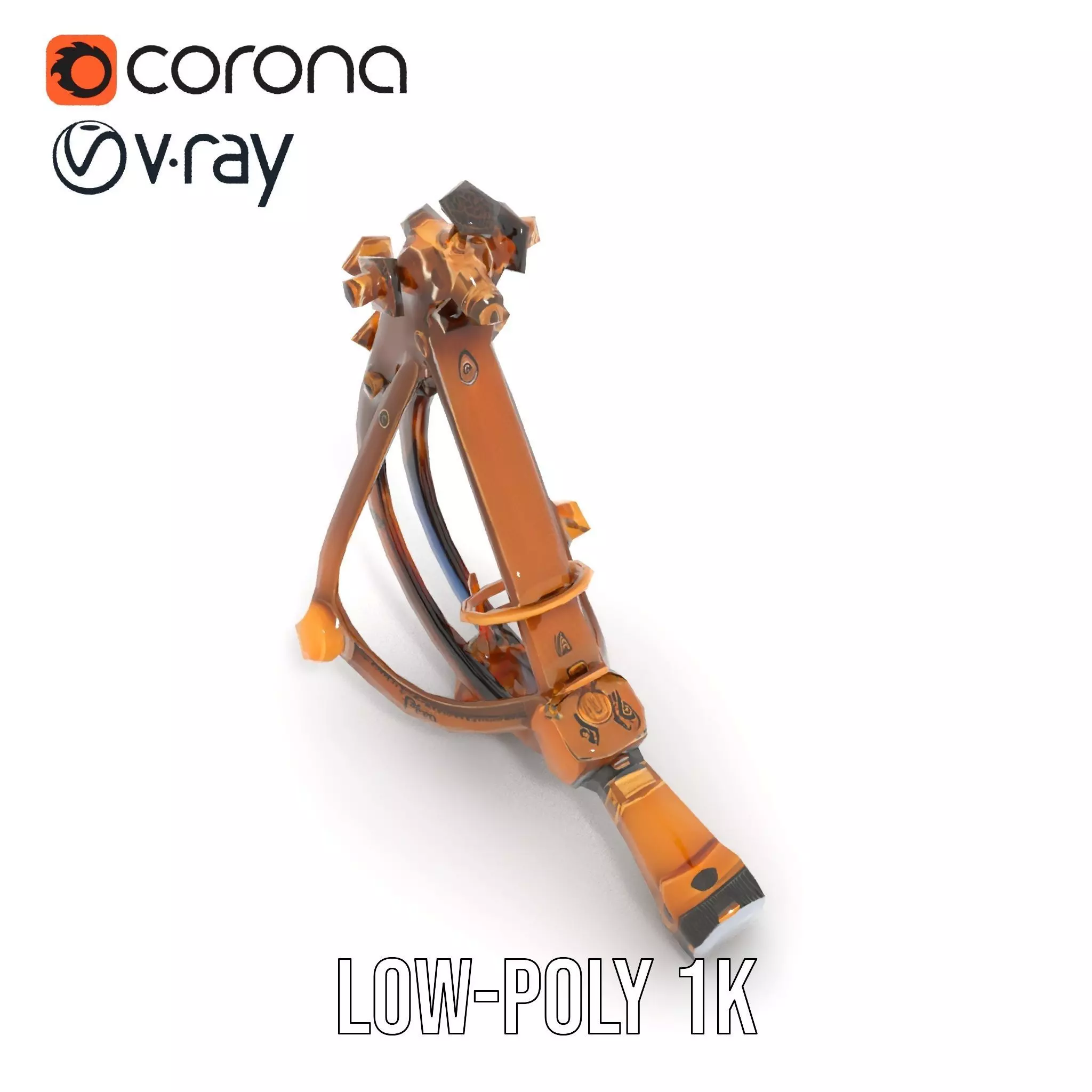 Vintage Brass Sextant model pack Low-poly 3D model_9