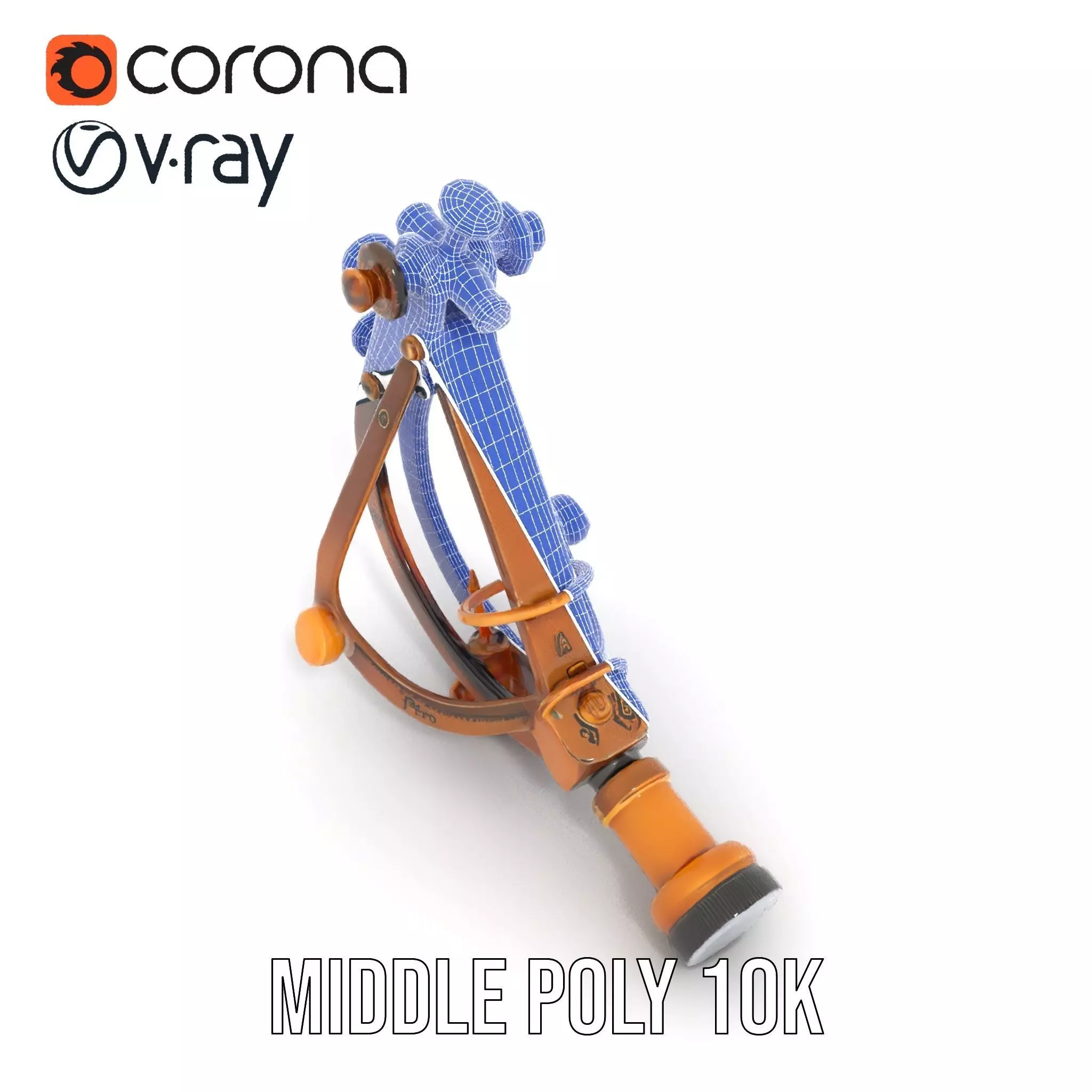 Vintage Brass Sextant model pack Low-poly 3D model_23