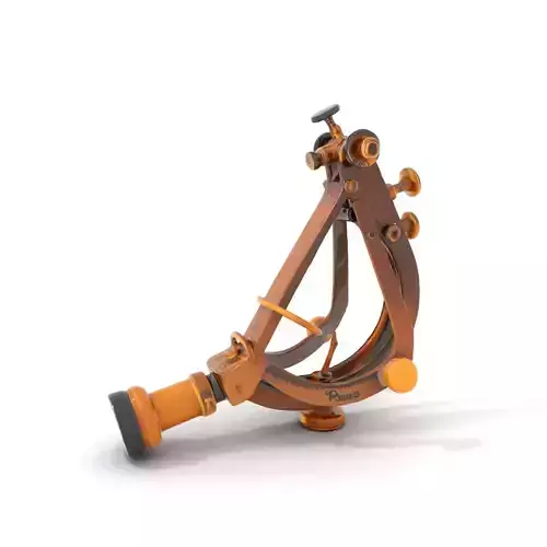 Vintage Brass Sextant model pack Low-poly 3D model