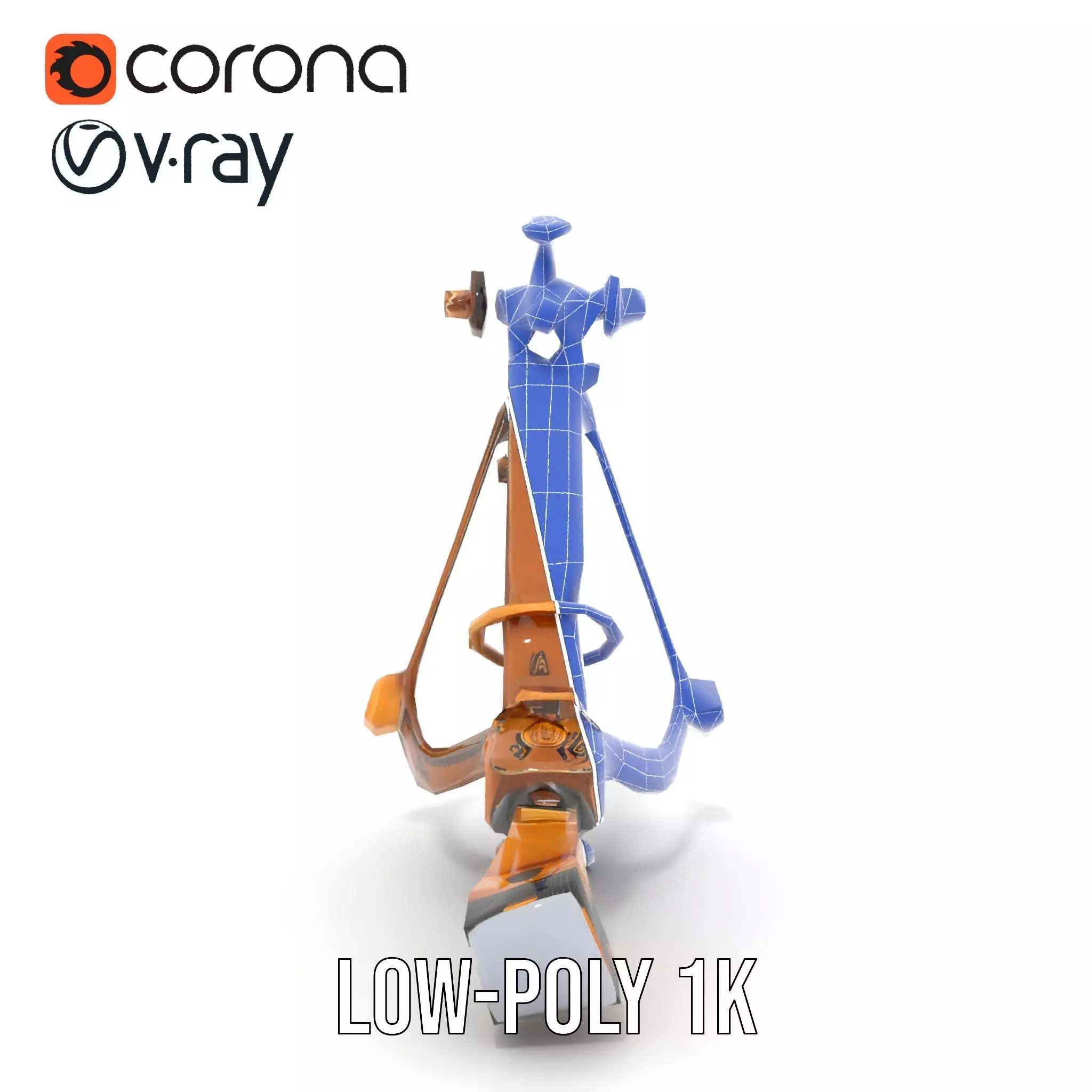 Vintage Brass Sextant model pack Low-poly 3D model_16