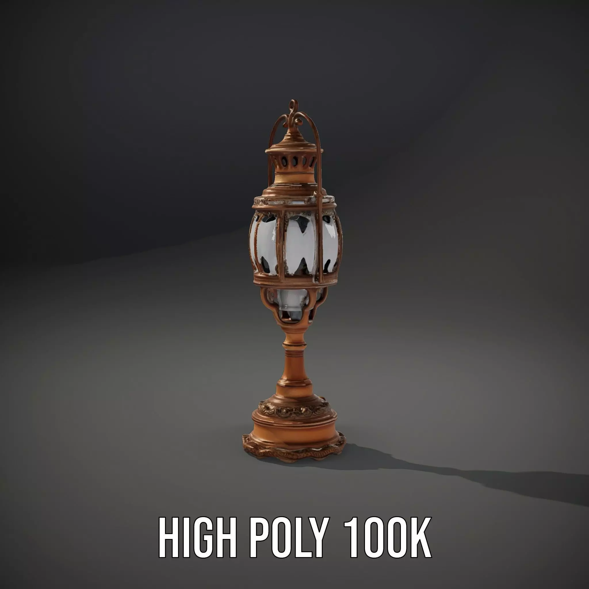 Ornate Brass Lantern model pack Low-poly 3D model_8