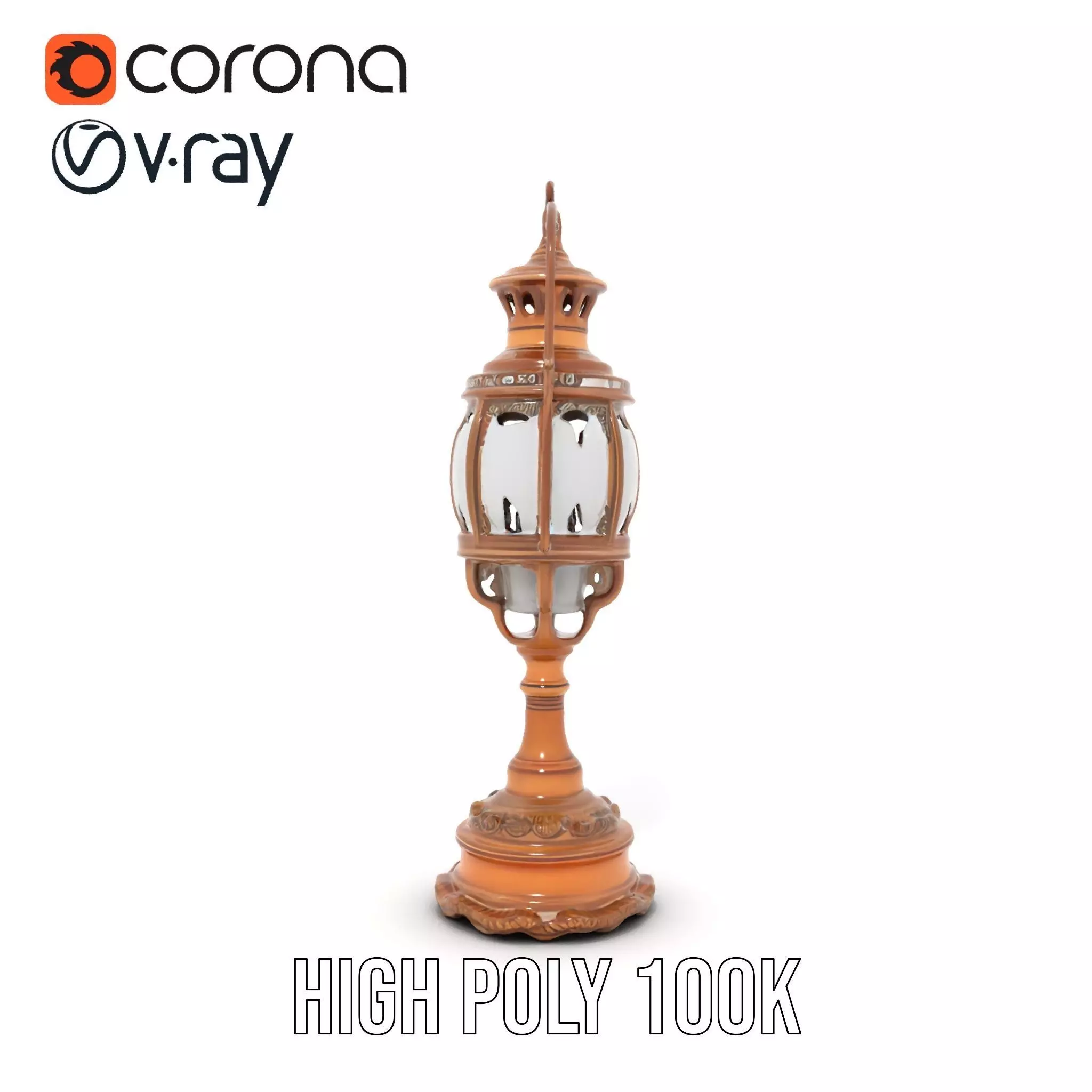 Ornate Brass Lantern model pack Low-poly 3D model_26