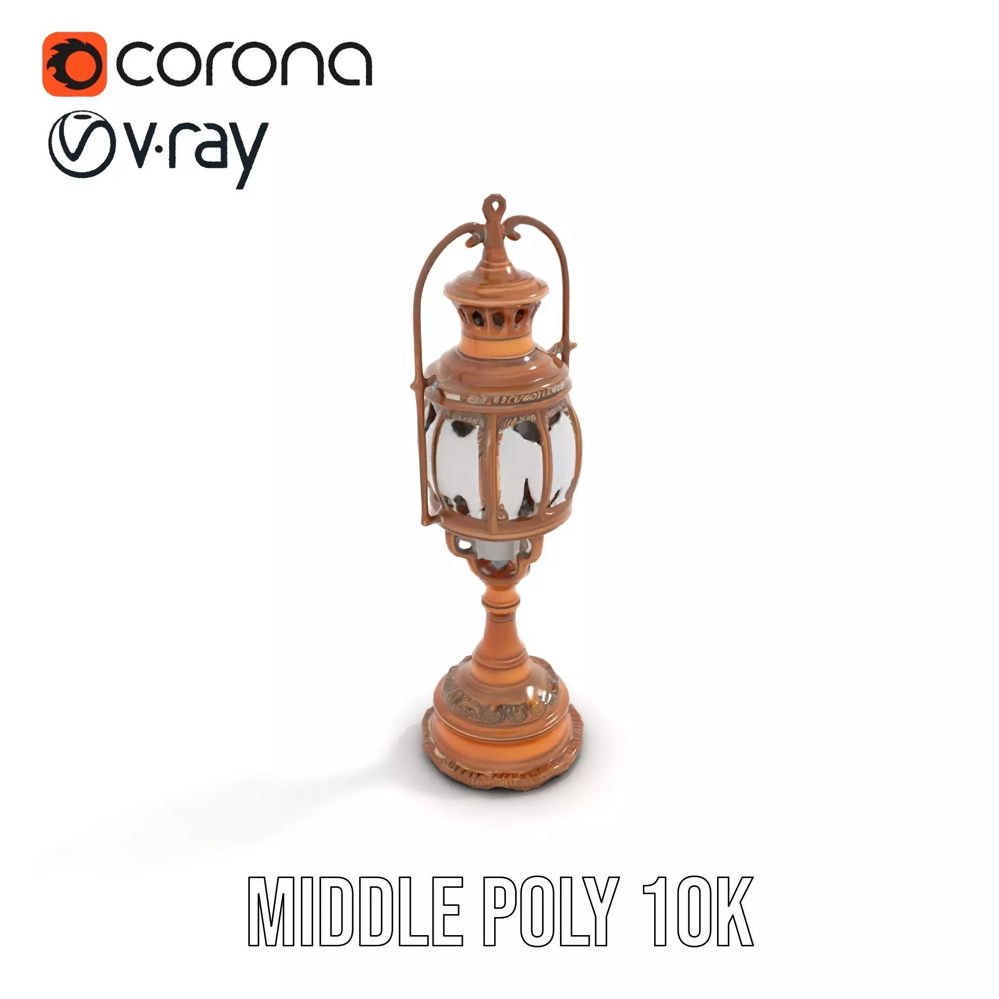 Ornate Brass Lantern model pack Low-poly 3D model_5