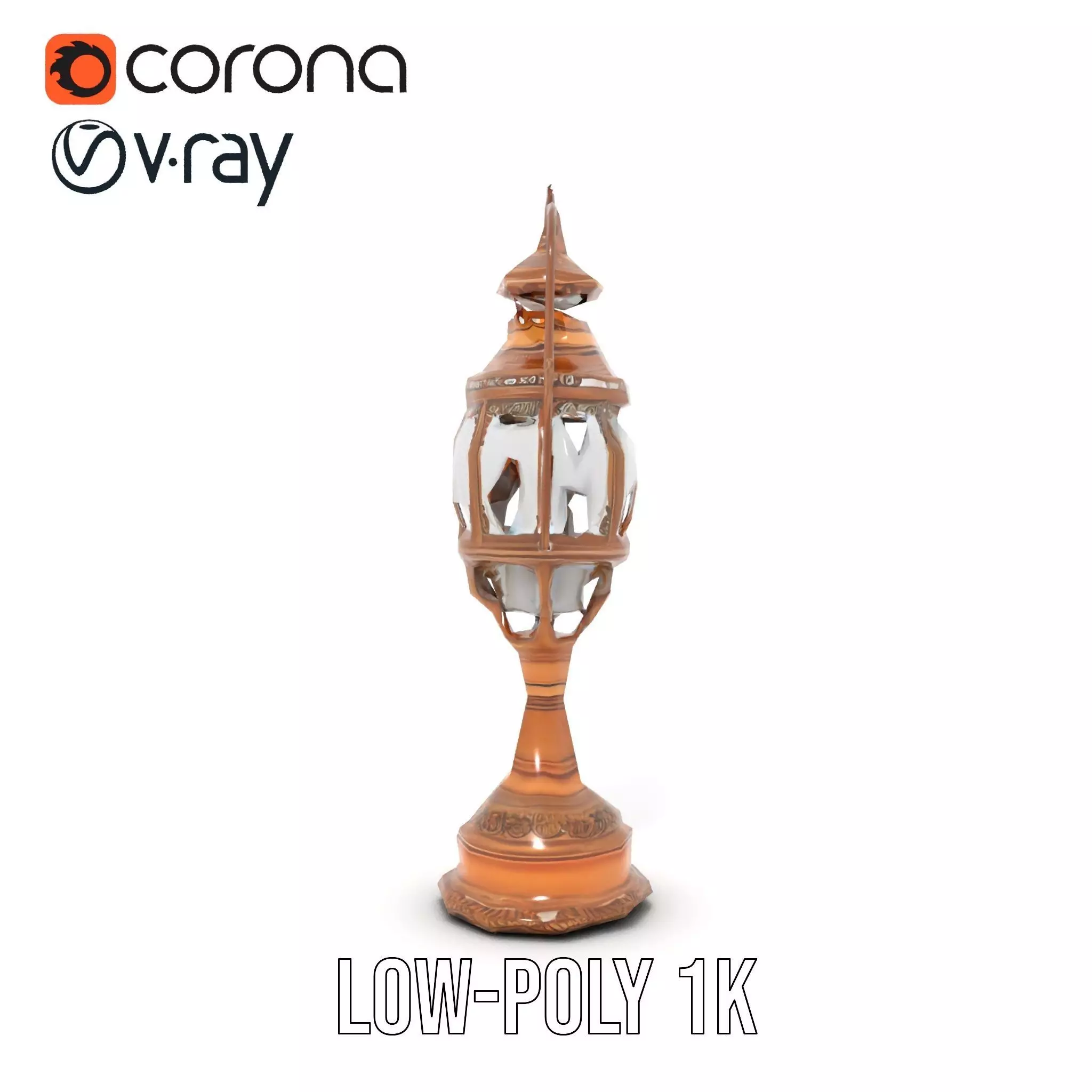 Ornate Brass Lantern model pack Low-poly 3D model_12