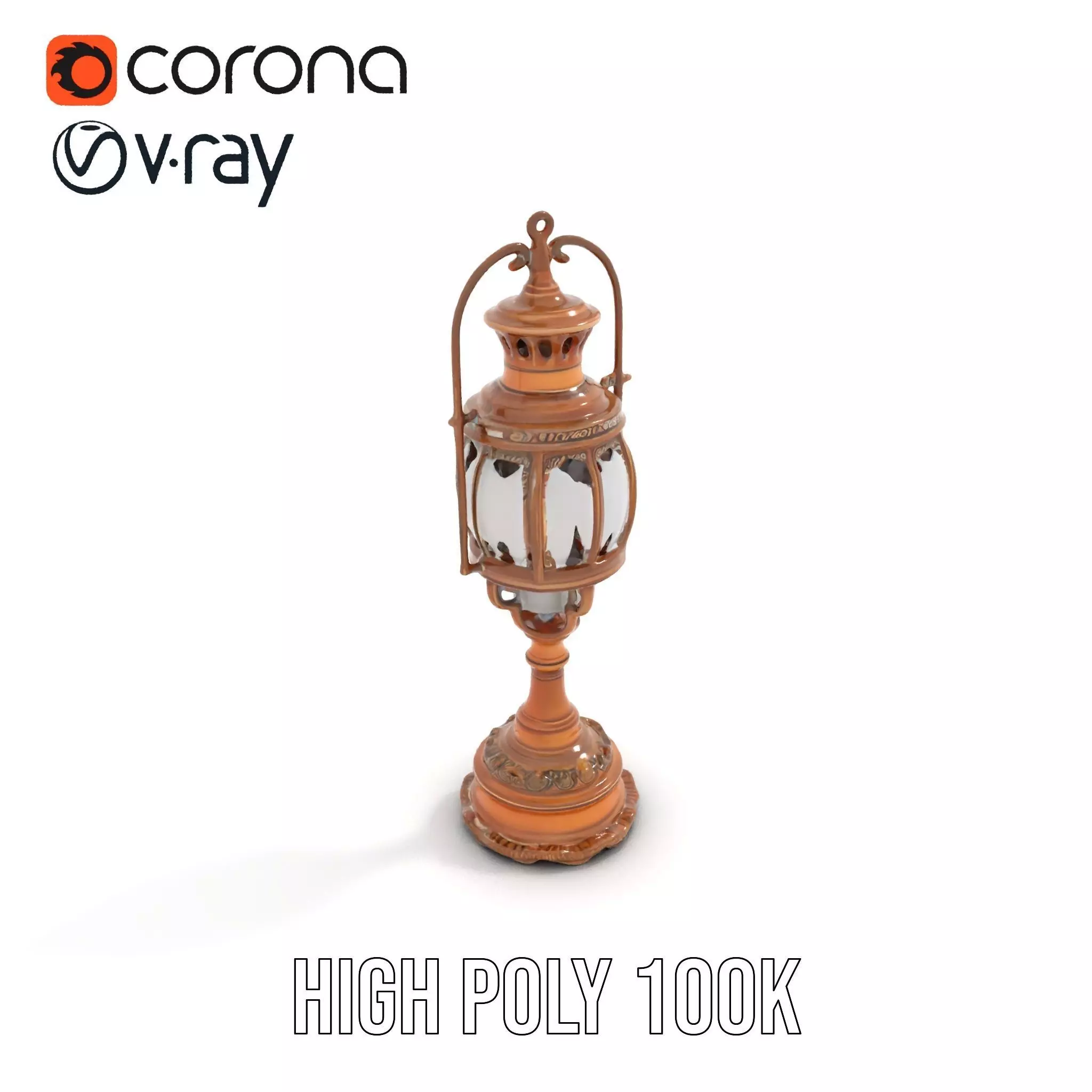 Ornate Brass Lantern model pack Low-poly 3D model_20