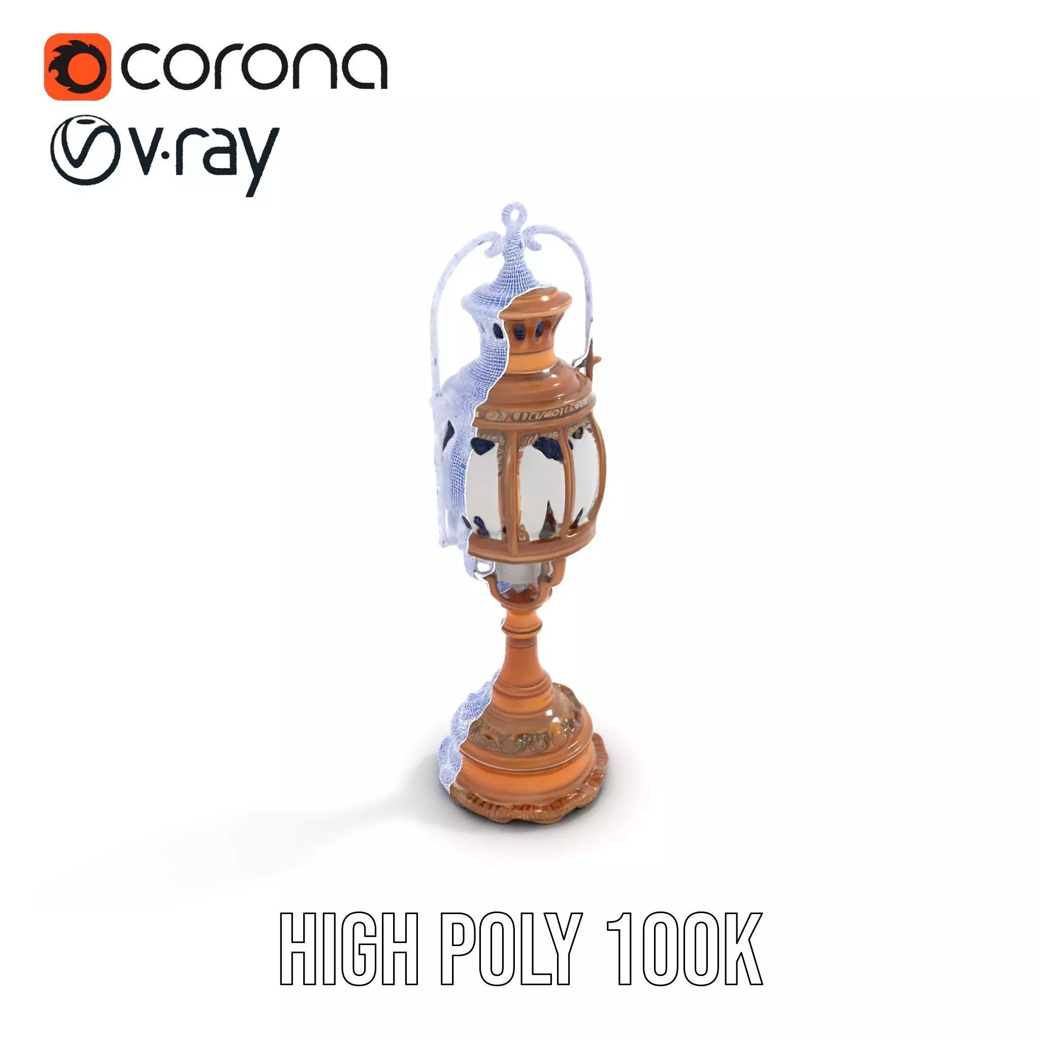 Ornate Brass Lantern model pack Low-poly 3D model_32