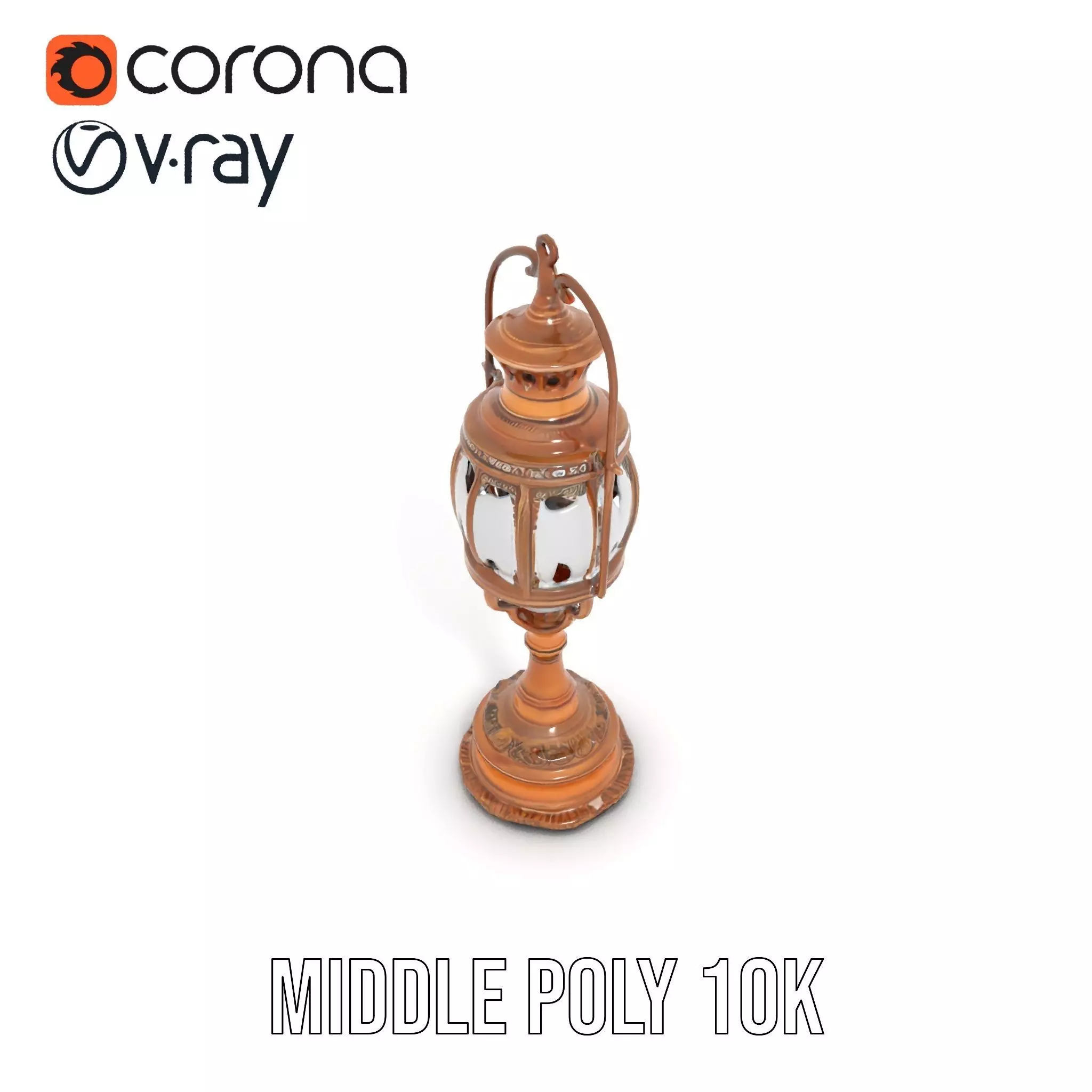 Ornate Brass Lantern model pack Low-poly 3D model_13