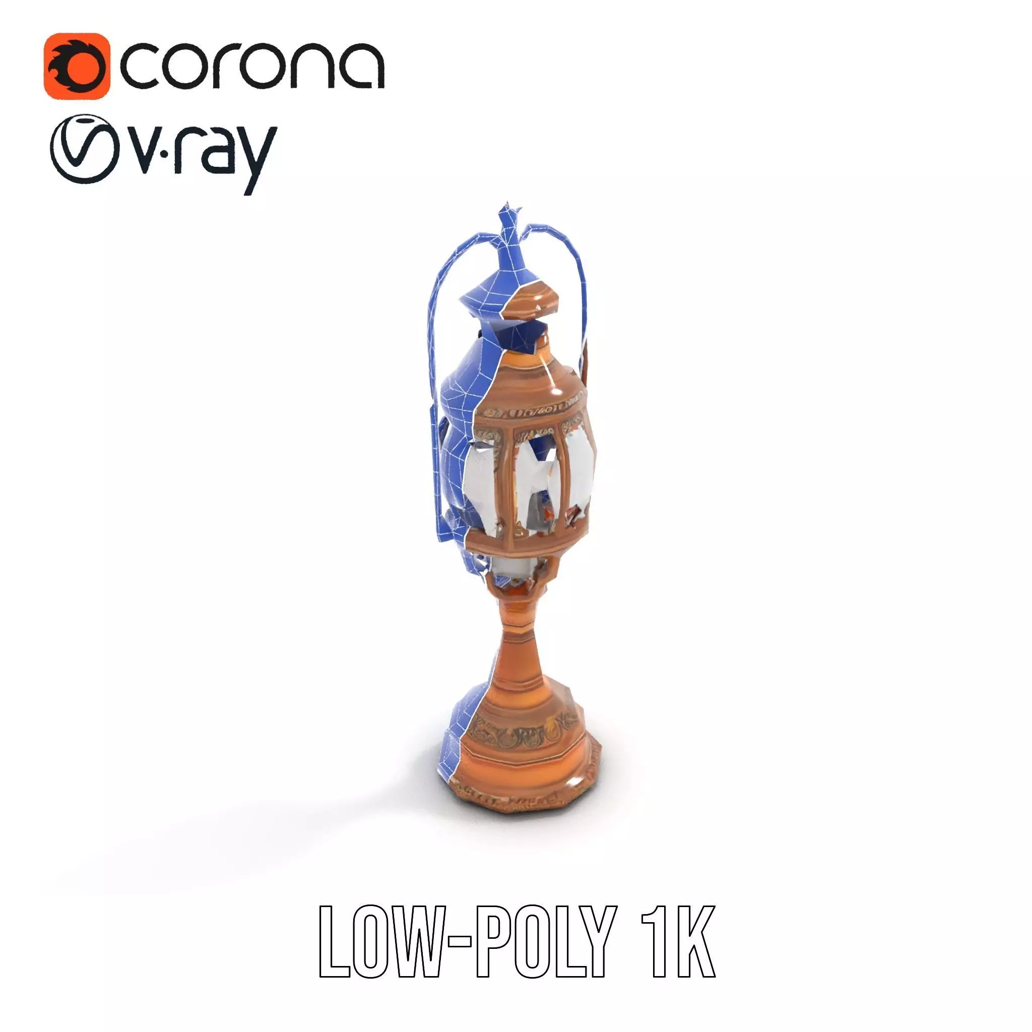 Ornate Brass Lantern model pack Low-poly 3D model_9