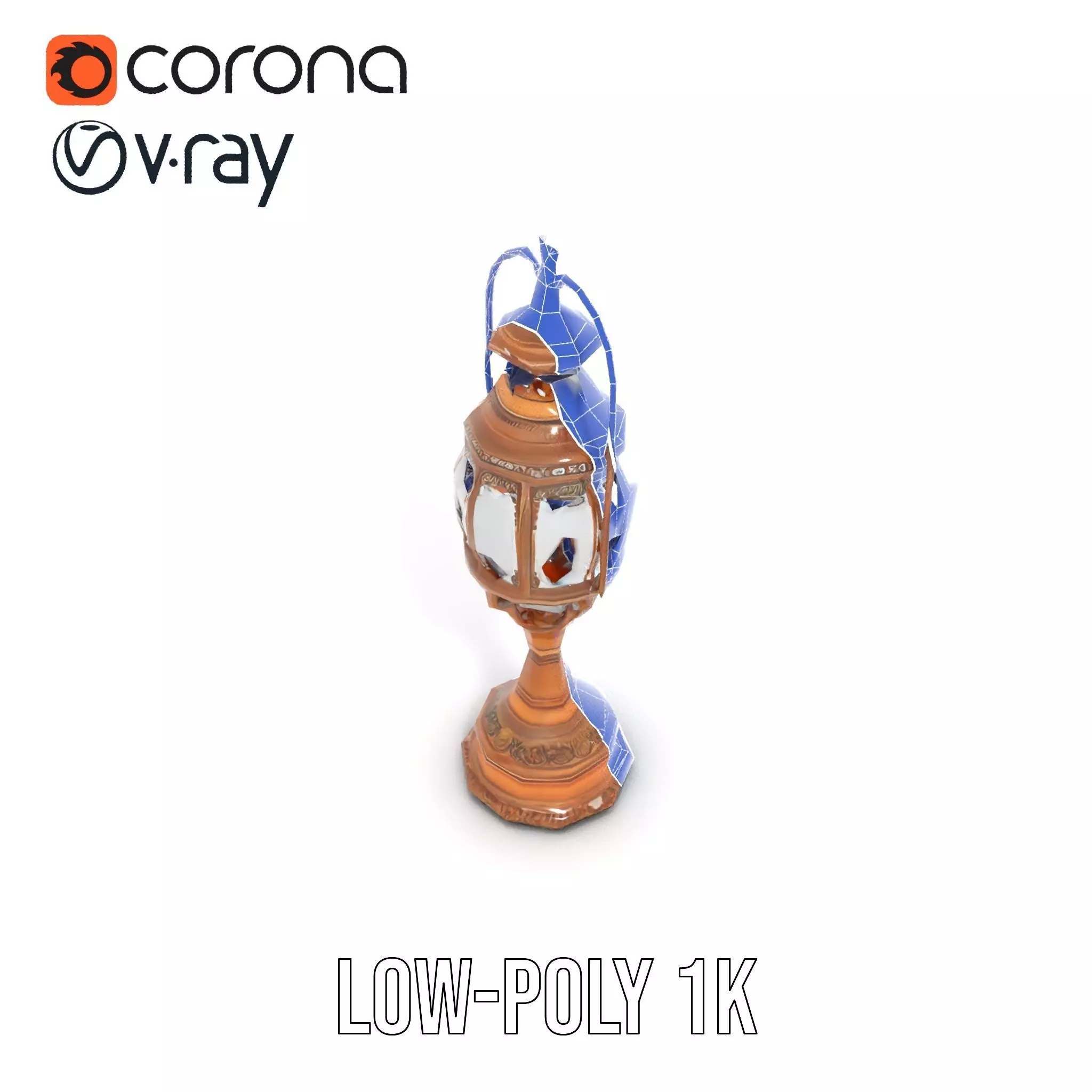 Ornate Brass Lantern model pack Low-poly 3D model_14