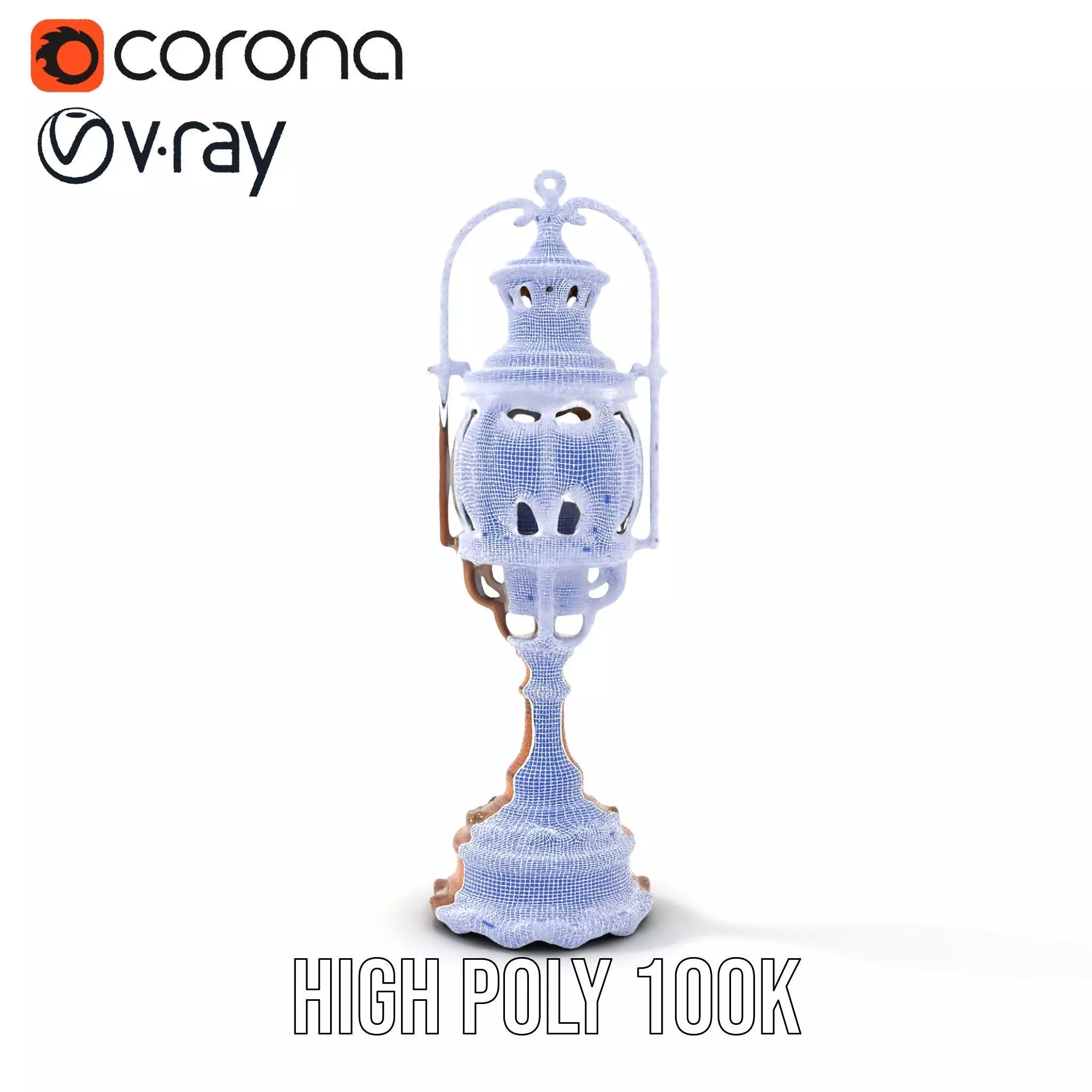 Ornate Brass Lantern model pack Low-poly 3D model_31