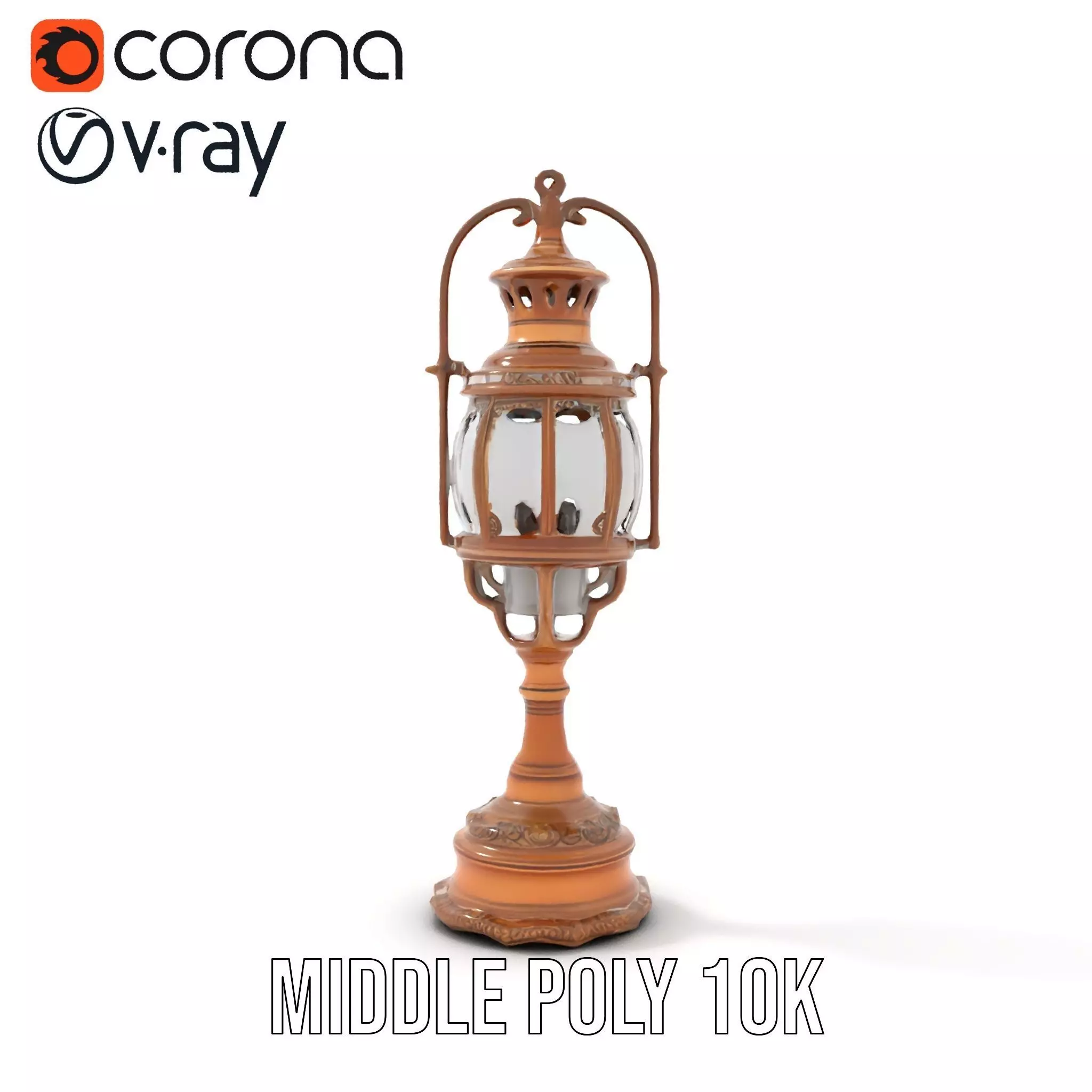 Ornate Brass Lantern model pack Low-poly 3D model_11