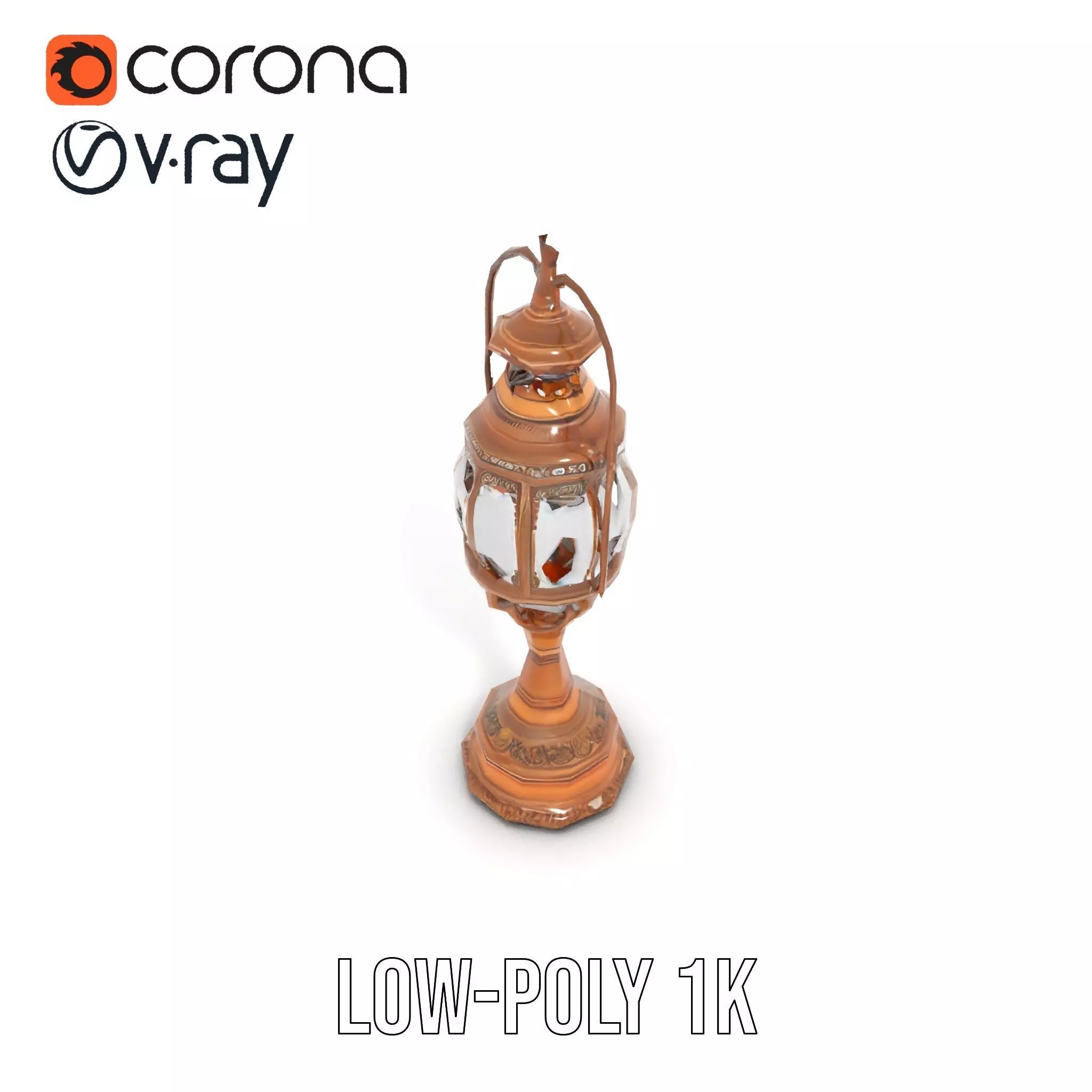 Ornate Brass Lantern model pack Low-poly 3D model_28