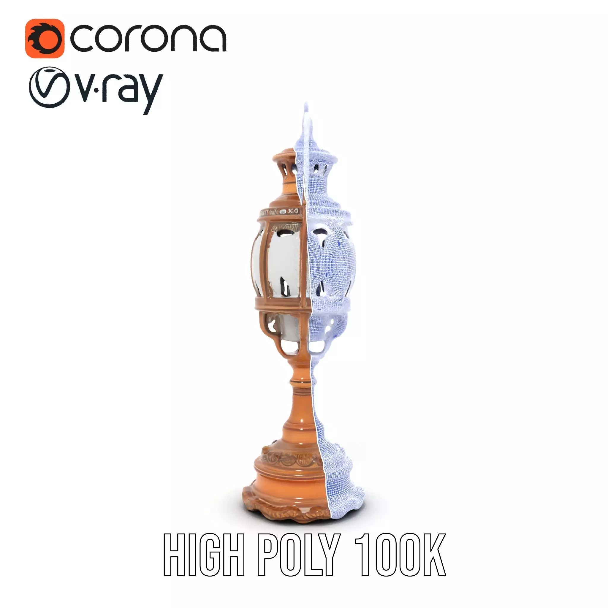 Ornate Brass Lantern model pack Low-poly 3D model_33