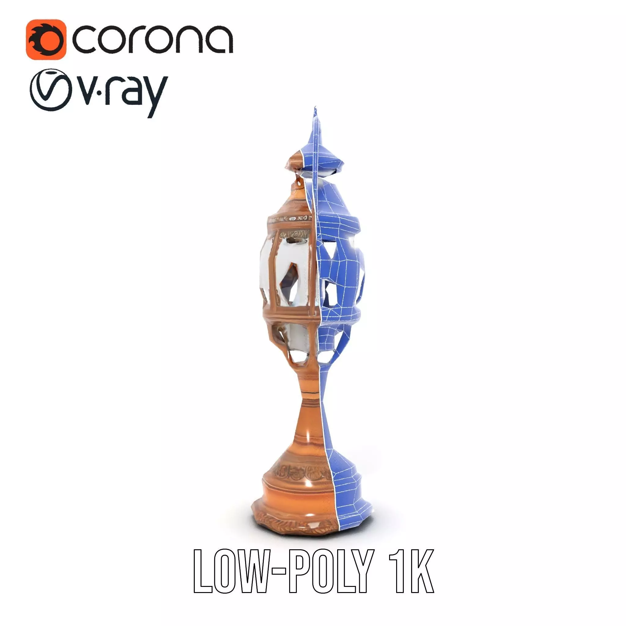 Ornate Brass Lantern model pack Low-poly 3D model_30