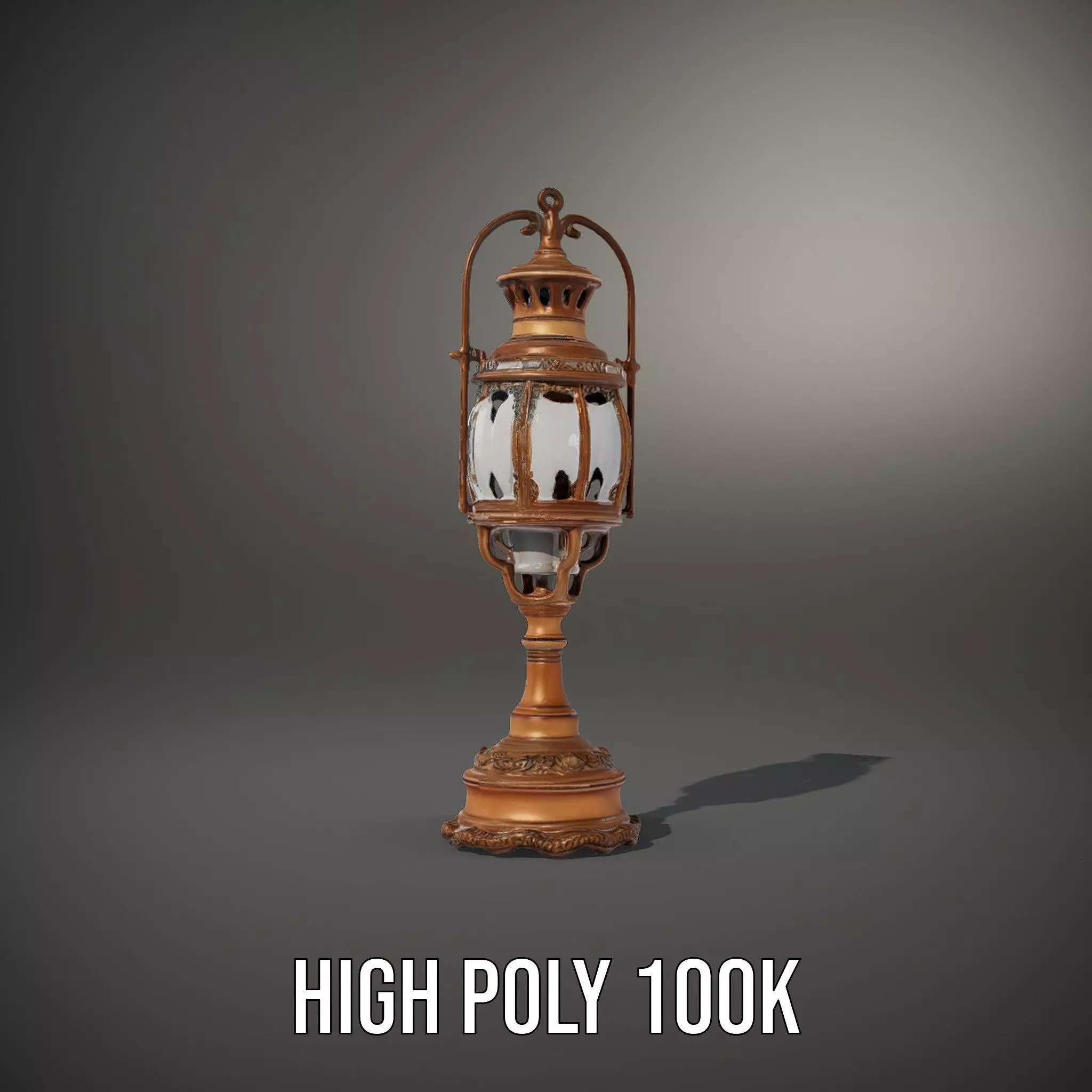 Ornate Brass Lantern model pack Low-poly 3D model_10