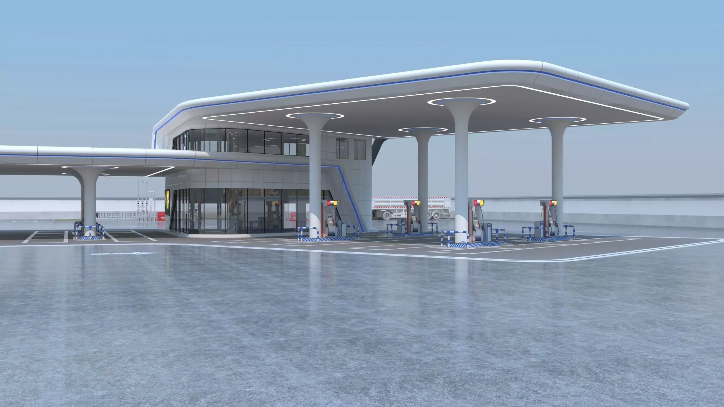 Gas station 3D model_2