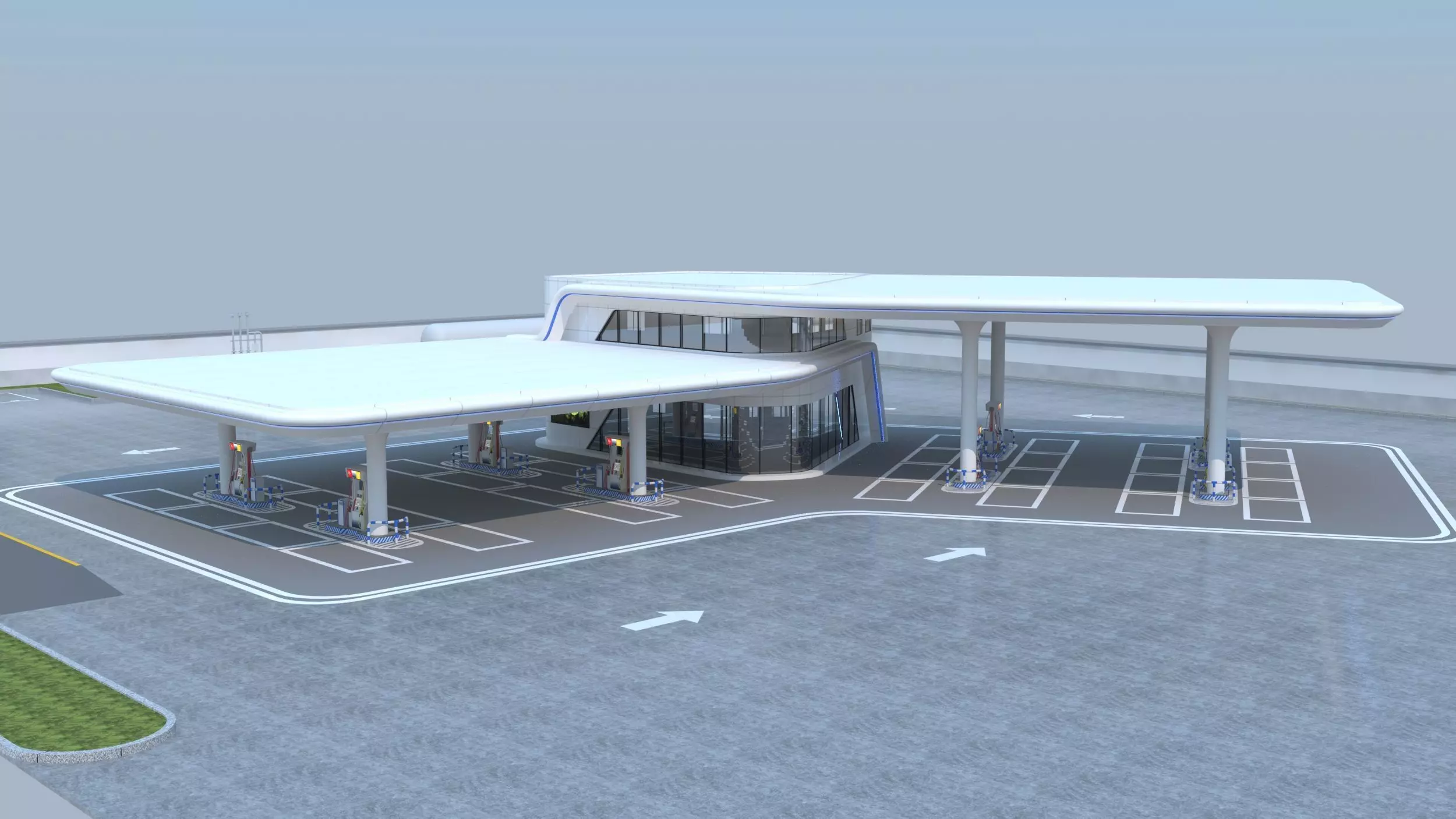 Gas station 3D model_1
