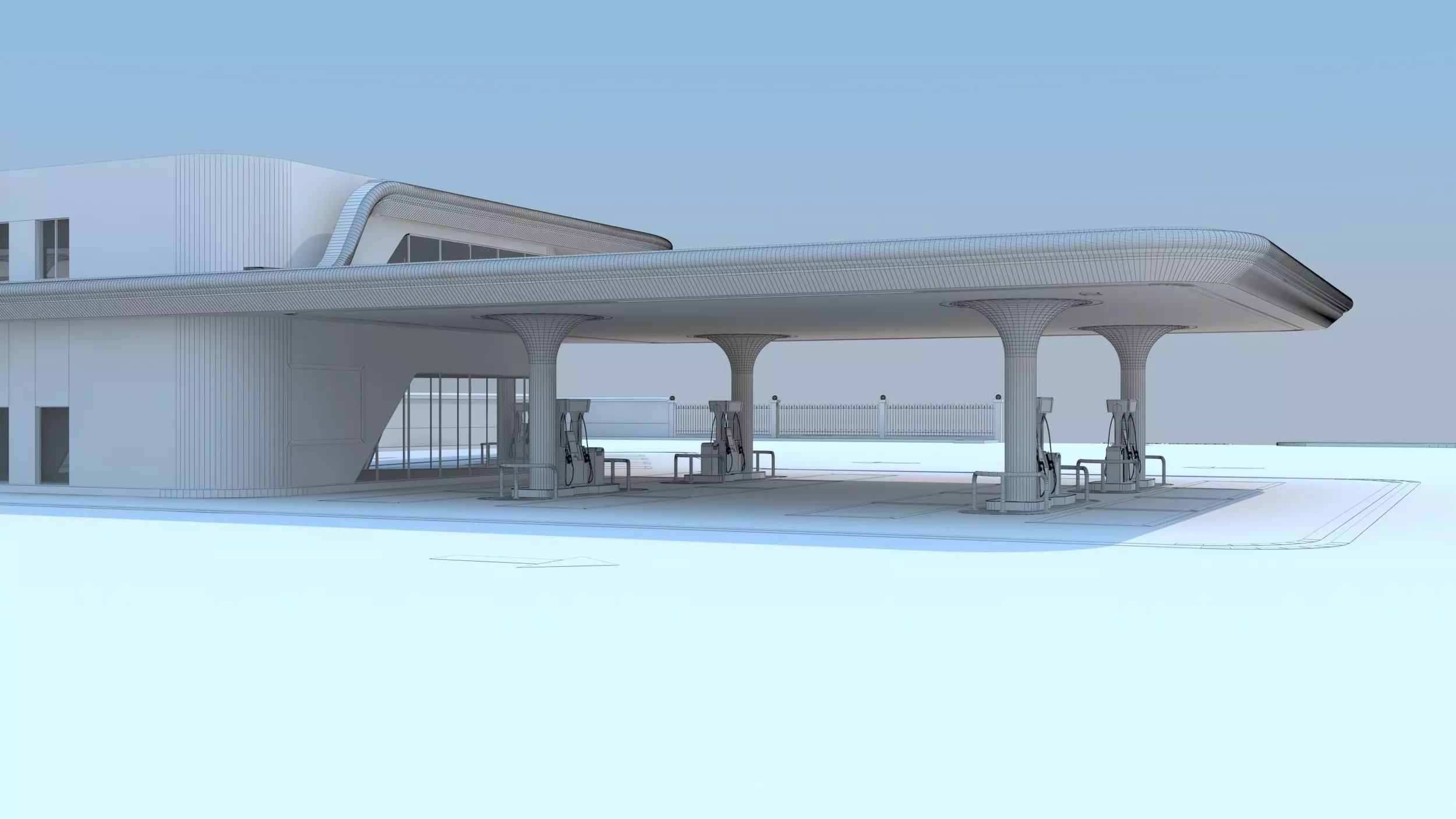 Gas station 3D model_6