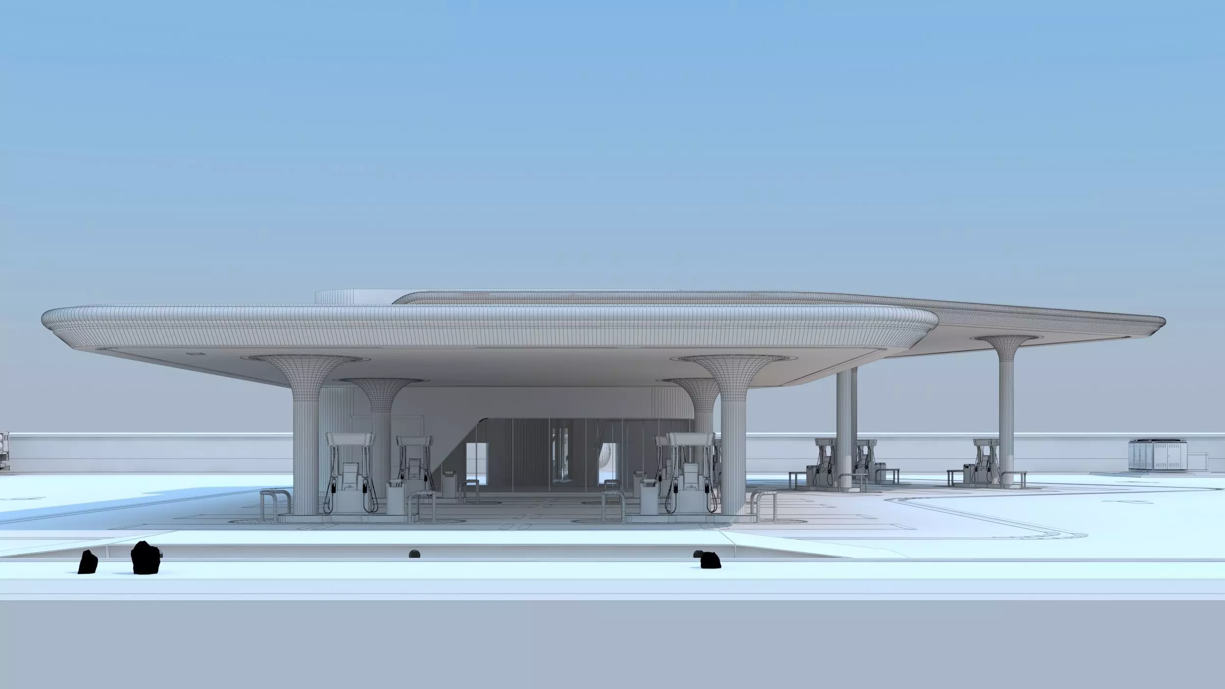 Gas station 3D model_11
