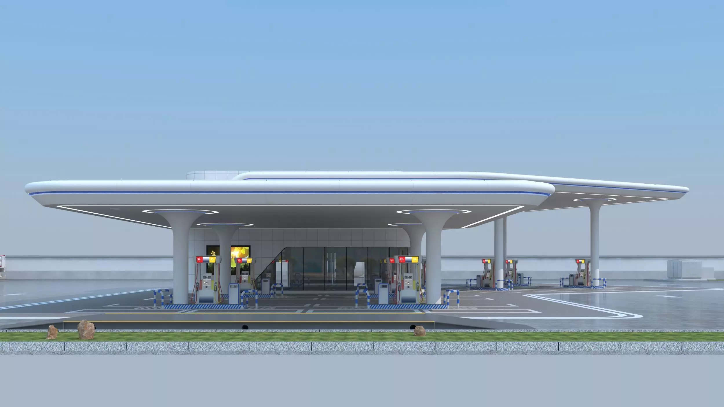 Gas station 3D model_5