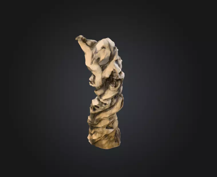 Wooden Totem of Whispering Souls Low-poly 3D model_8
