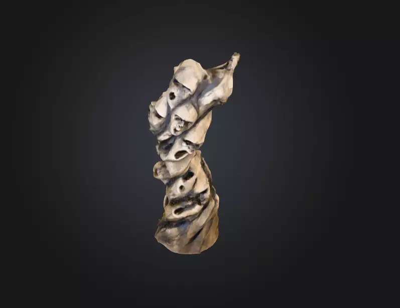 Wooden Totem of Whispering Souls Low-poly 3D model_6