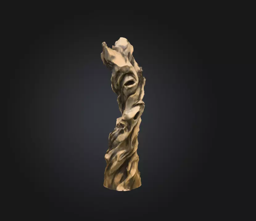 Wooden Totem of Whispering Souls Low-poly 3D model_3