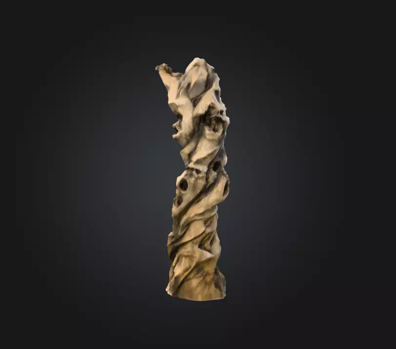Wooden Totem of Whispering Souls Low-poly 3D model_2