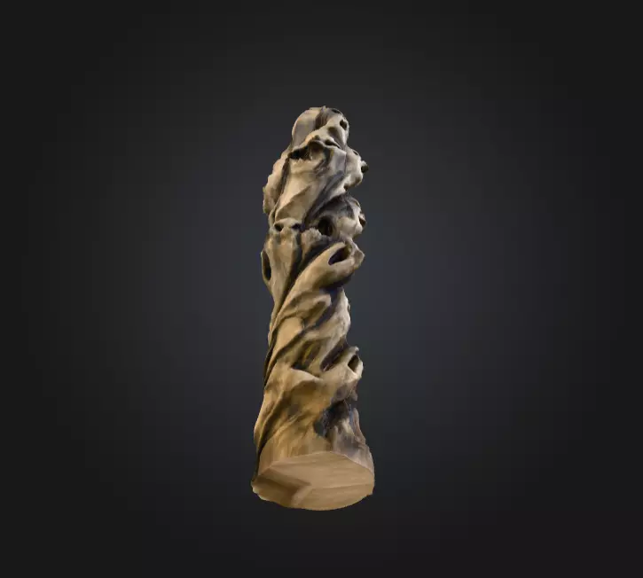 Wooden Totem of Whispering Souls Low-poly 3D model_11