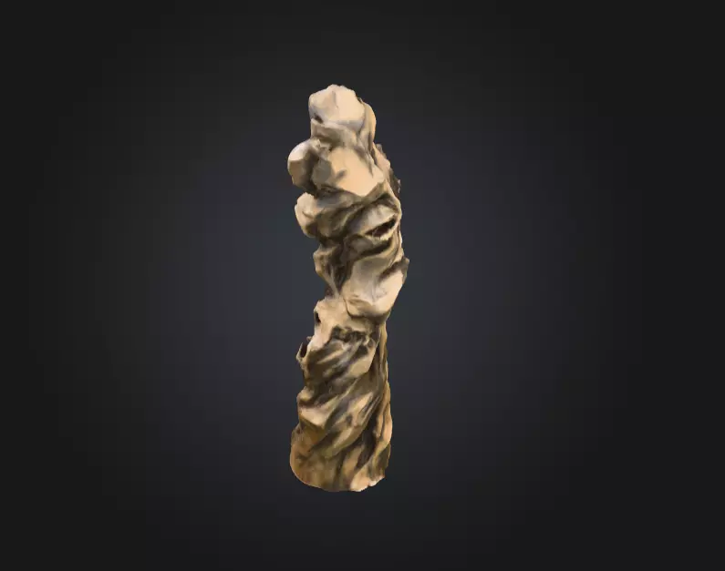 Wooden Totem of Whispering Souls Low-poly 3D model_9