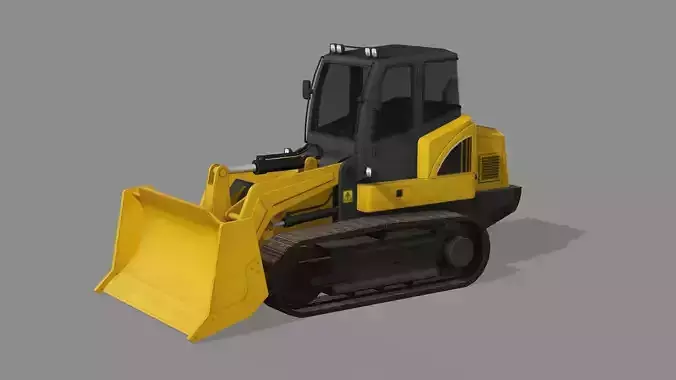 Small Bulldozer Wheel Loader Rigged 3D Model