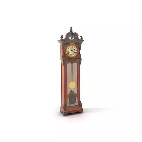 Elegant Walnut Grandfather Clock model pack Low-poly 3D model