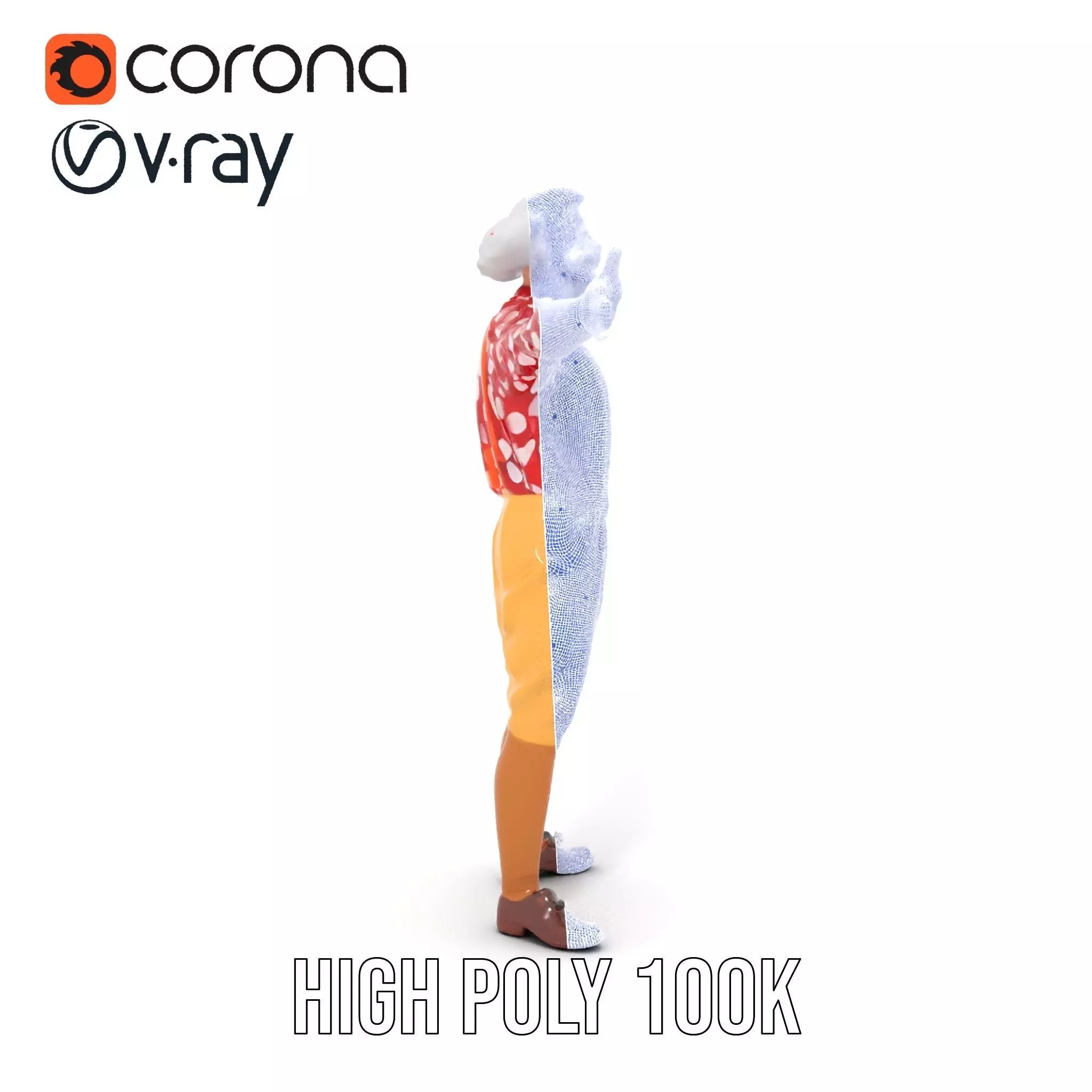 Colorful Clown Character model pack Low-poly 3D model_33