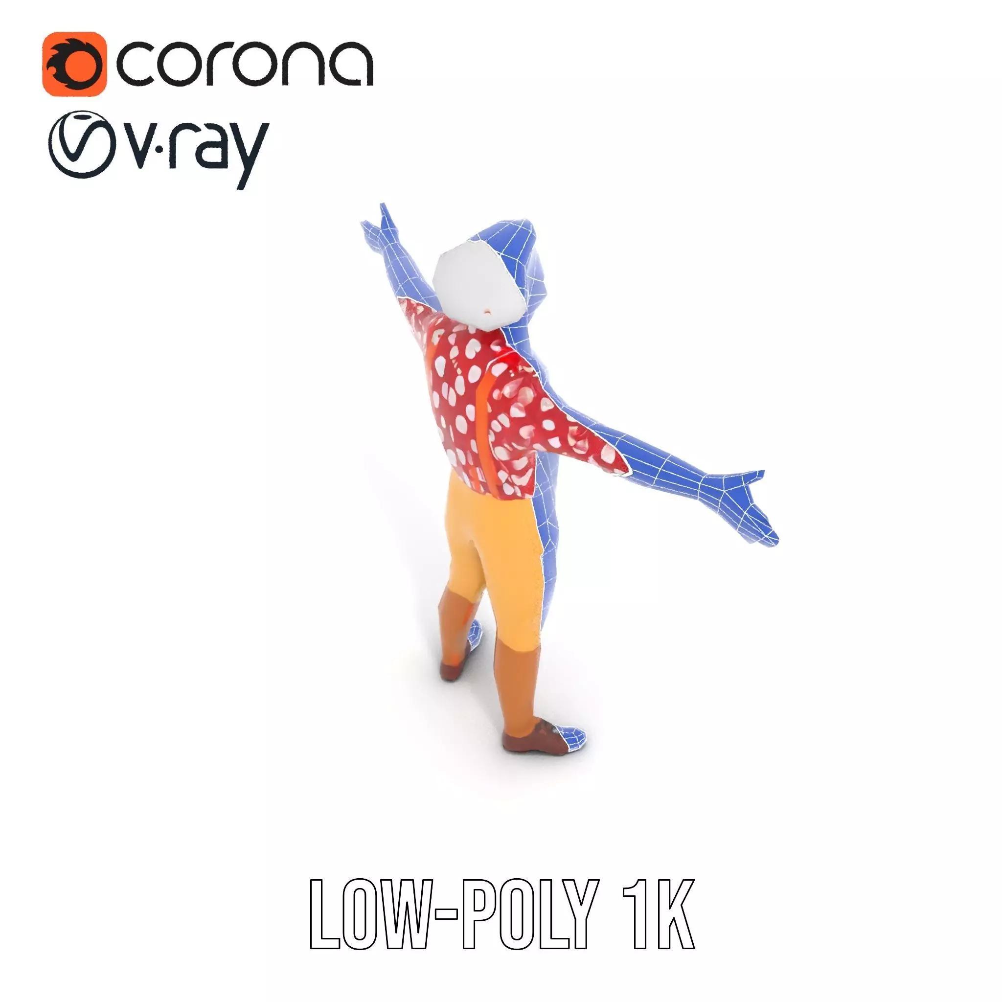 Colorful Clown Character model pack Low-poly 3D model_30