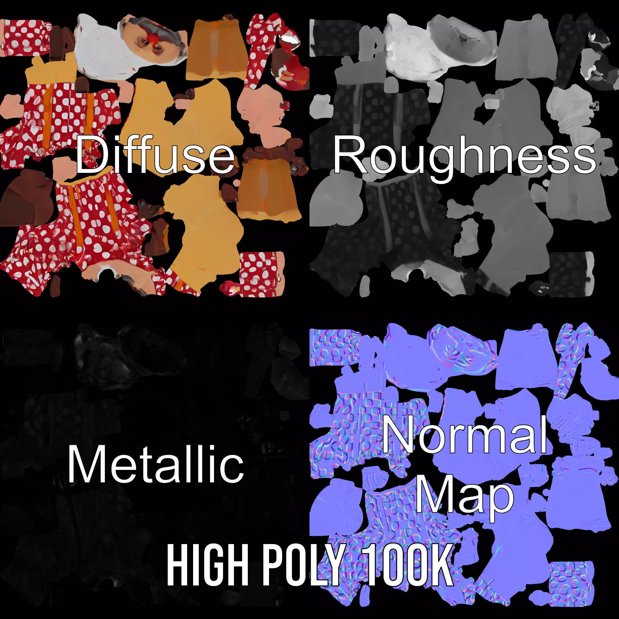 Colorful Clown Character model pack Low-poly 3D model_3