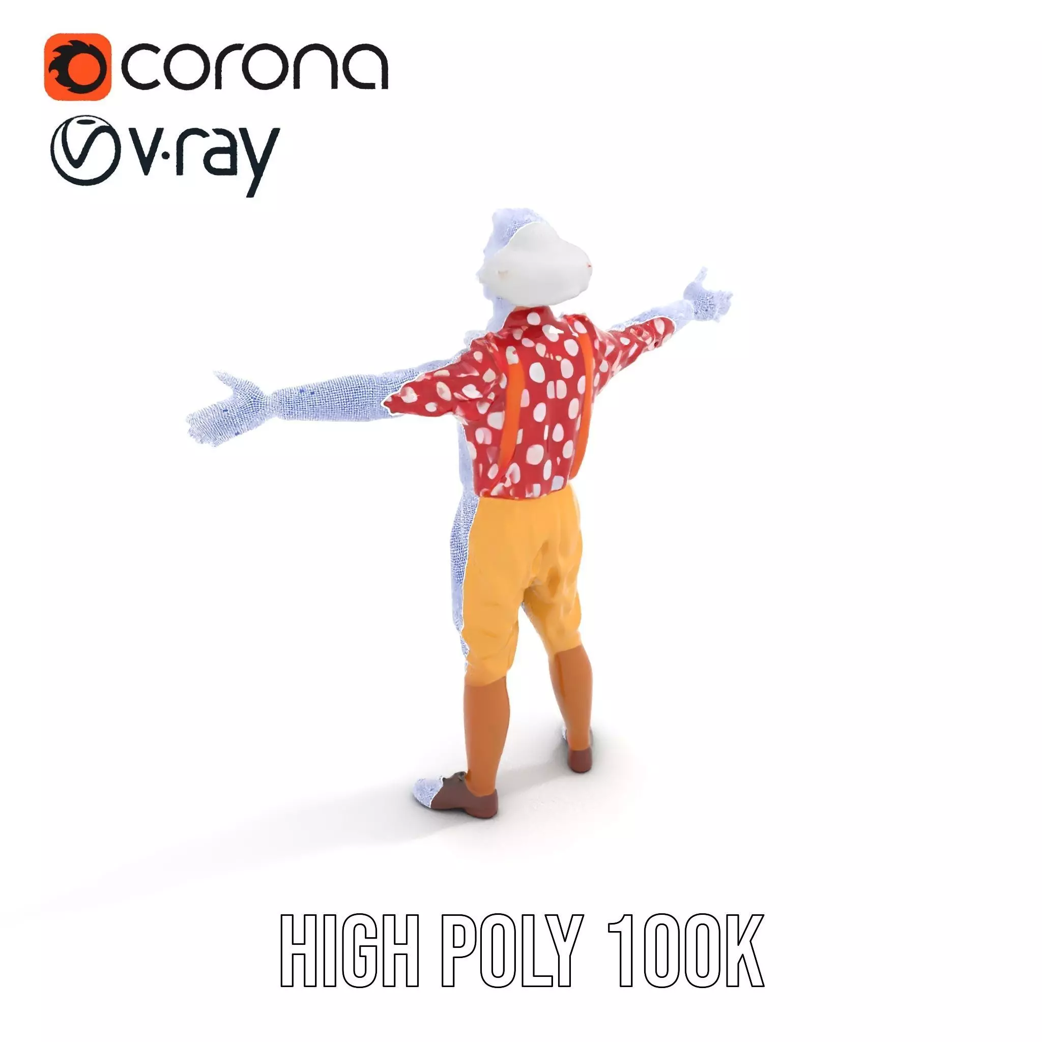 Colorful Clown Character model pack Low-poly 3D model_25
