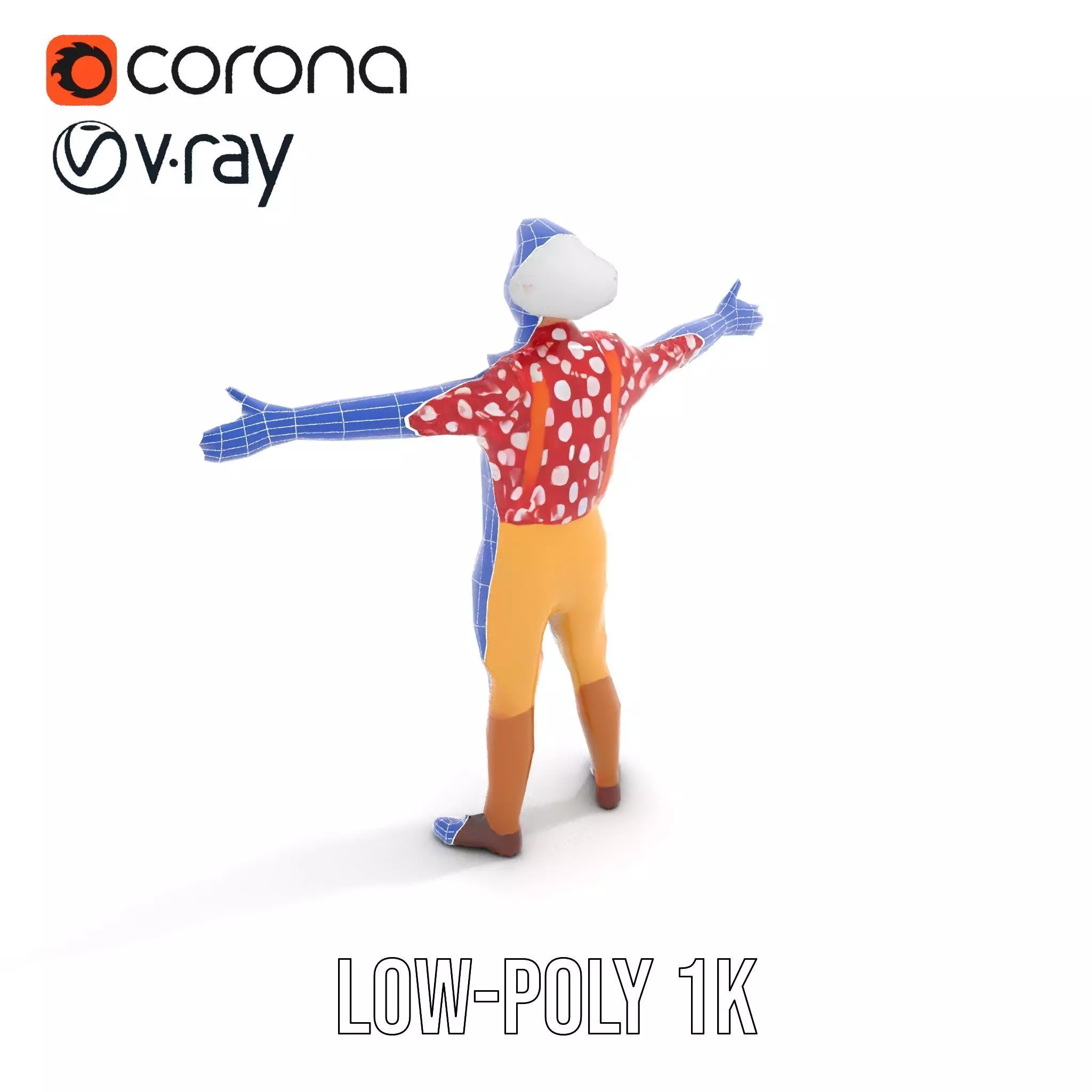 Colorful Clown Character model pack Low-poly 3D model_16