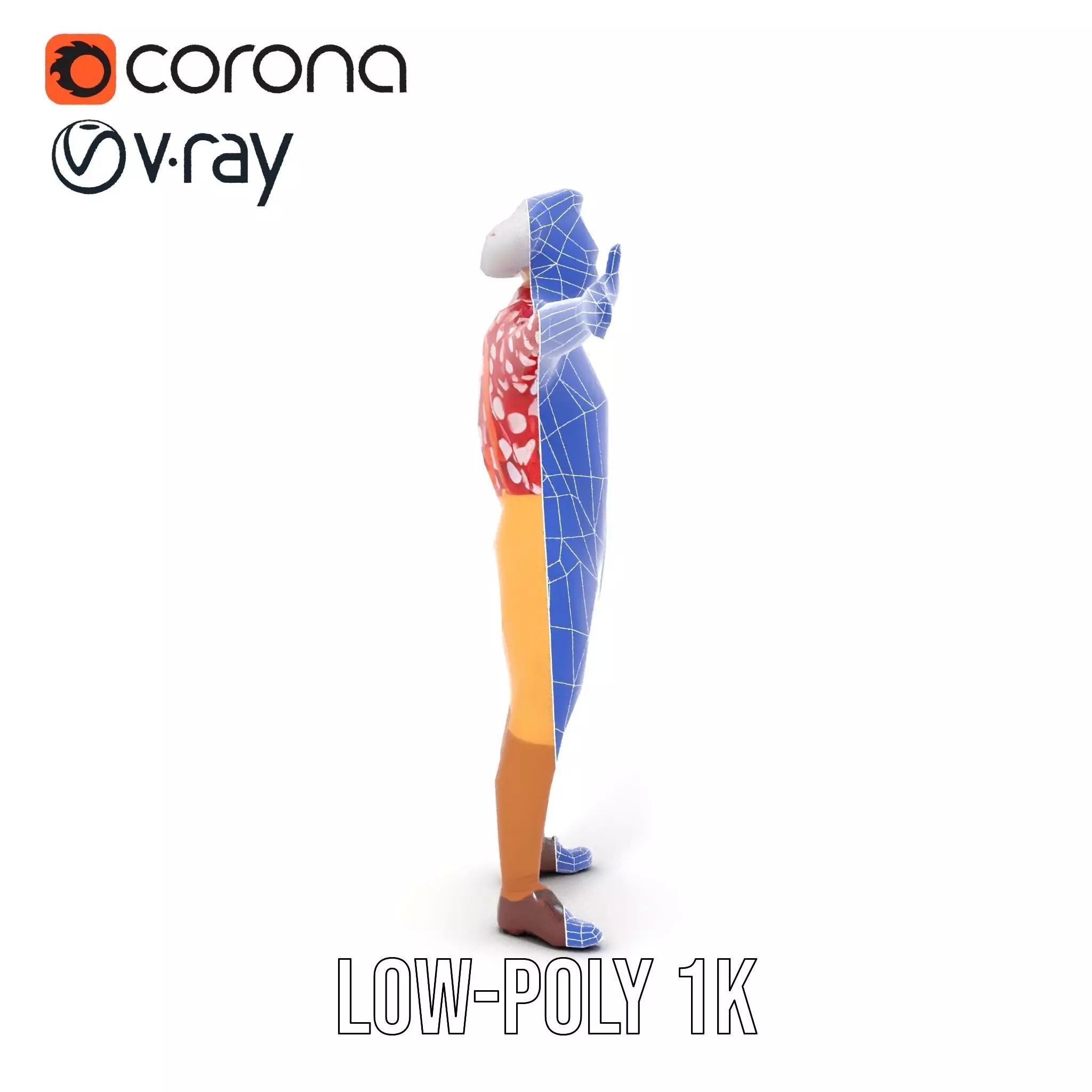 Colorful Clown Character model pack Low-poly 3D model_24