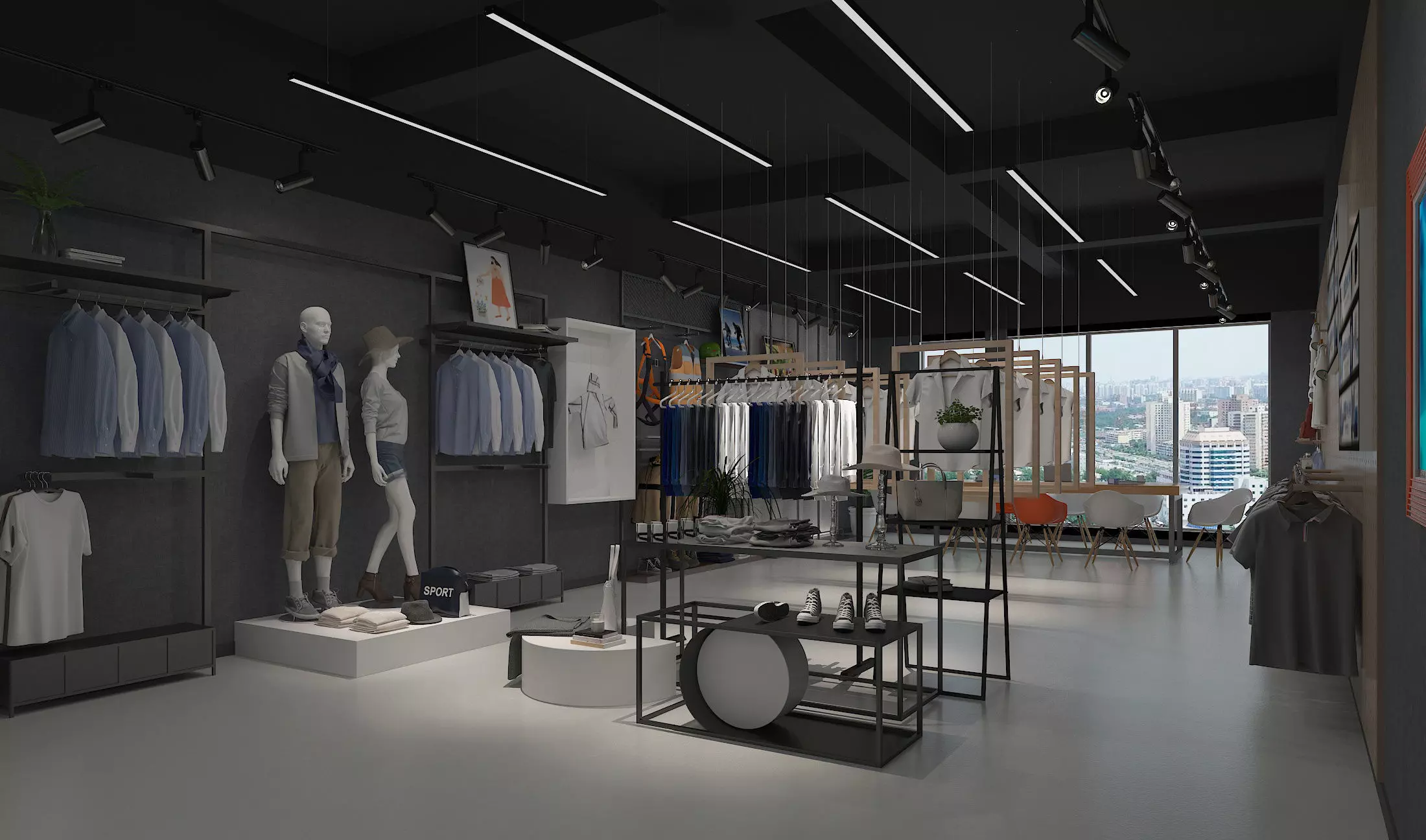 Shoe store interior 3D model_0