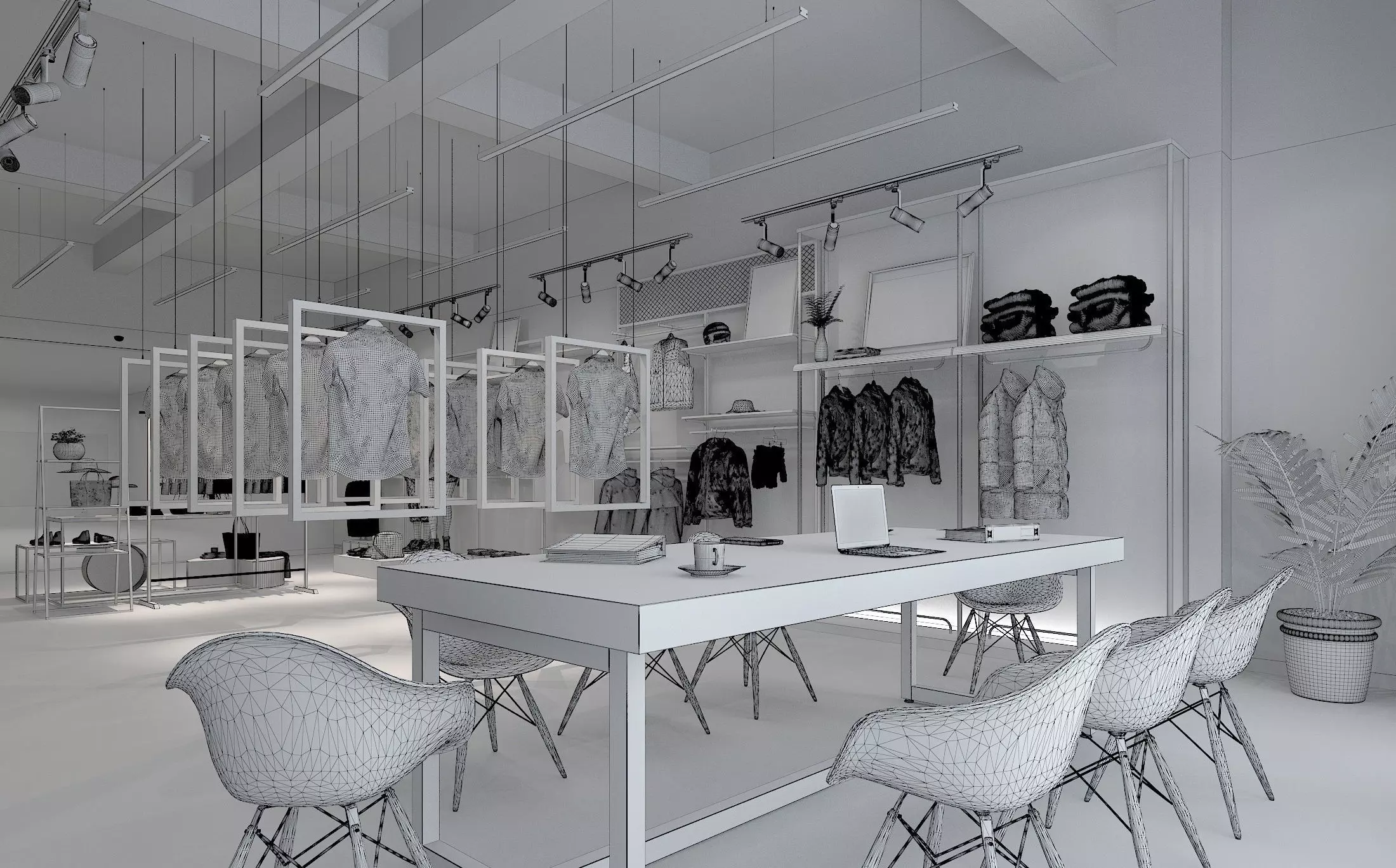 Shoe store interior 3D model_5