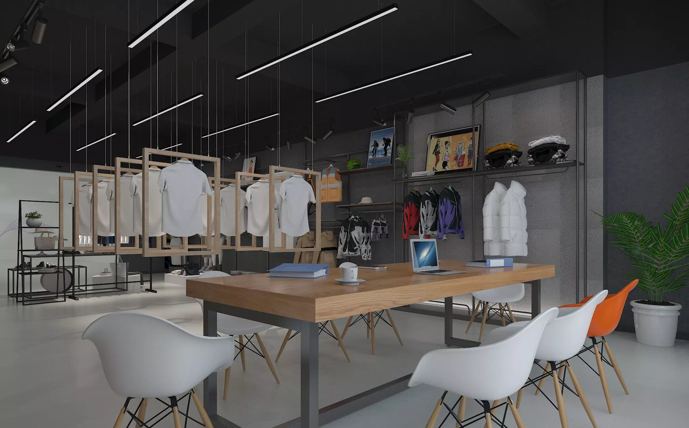 Shoe store interior 3D model_1