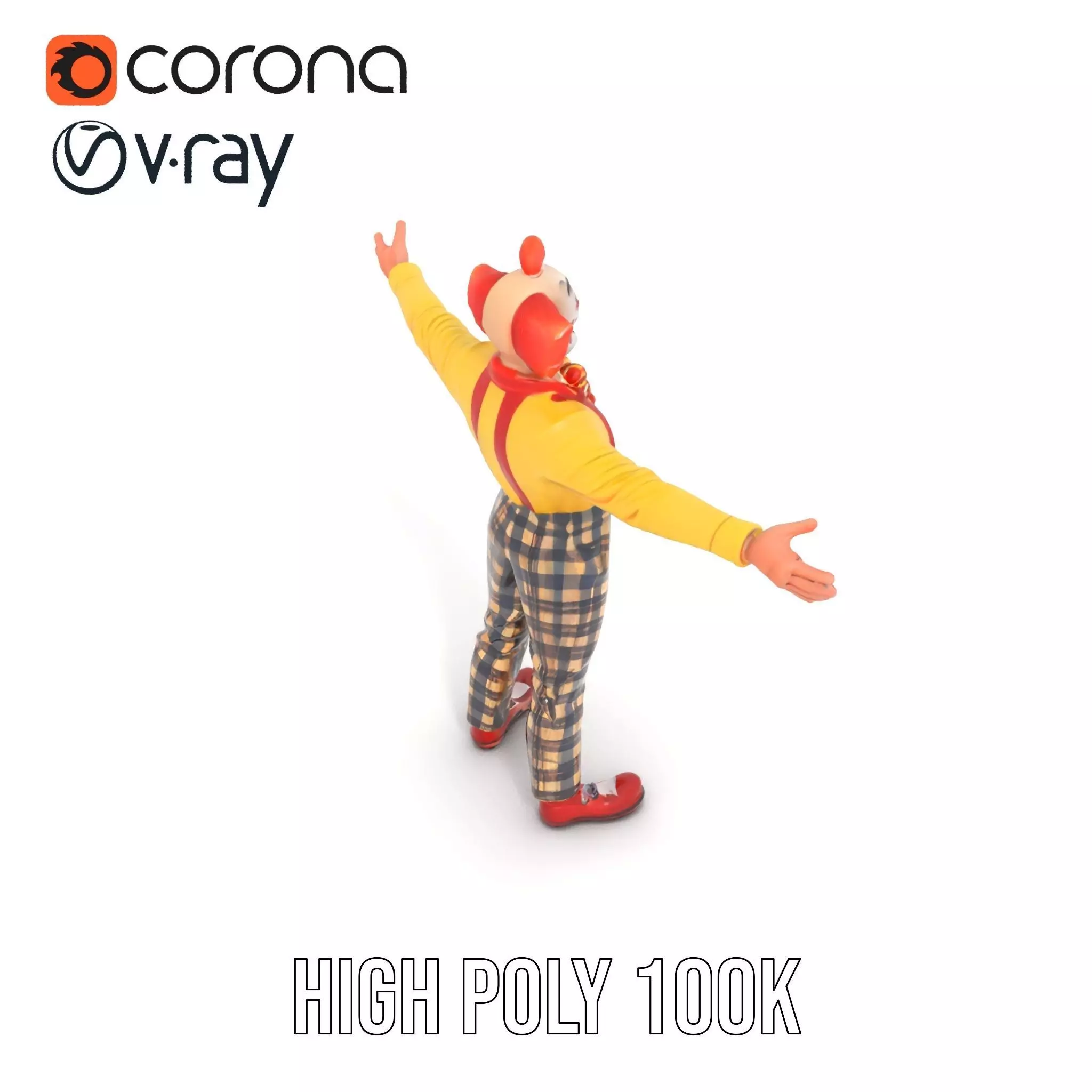 Cheerful Clown Character model pack Low-poly 3D model_32