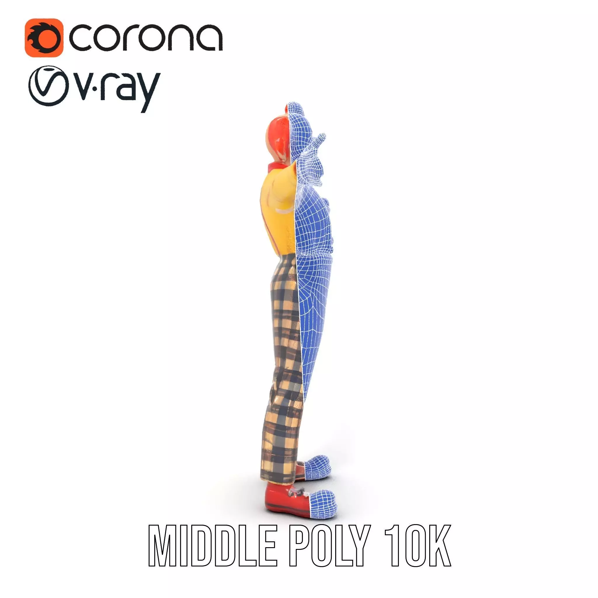 Cheerful Clown Character model pack Low-poly 3D model_29