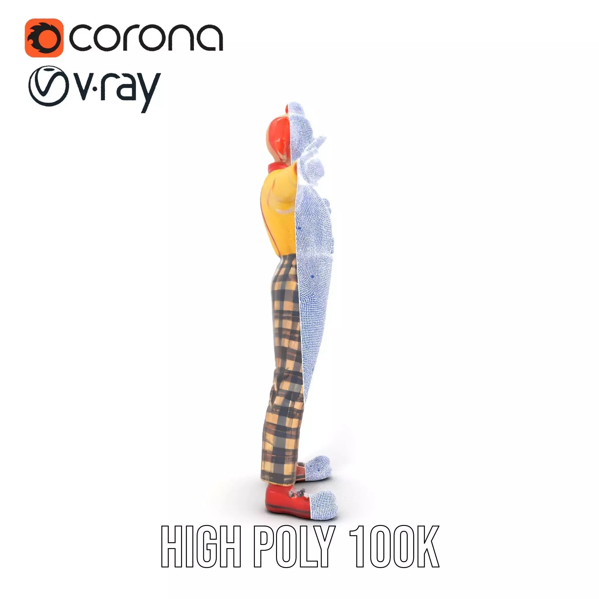 Cheerful Clown Character model pack Low-poly 3D model_34